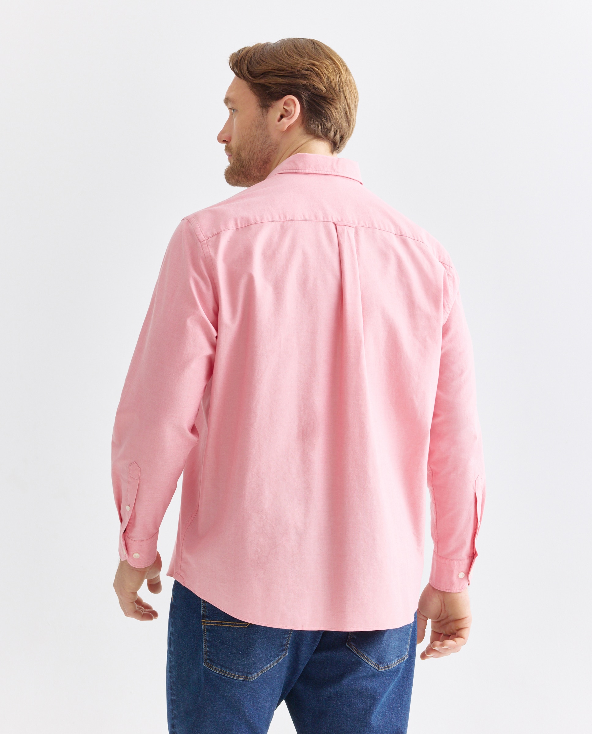 Camisa Casual Tamanhos Grandes Oxford Lisa Classic Fit Salmão-3