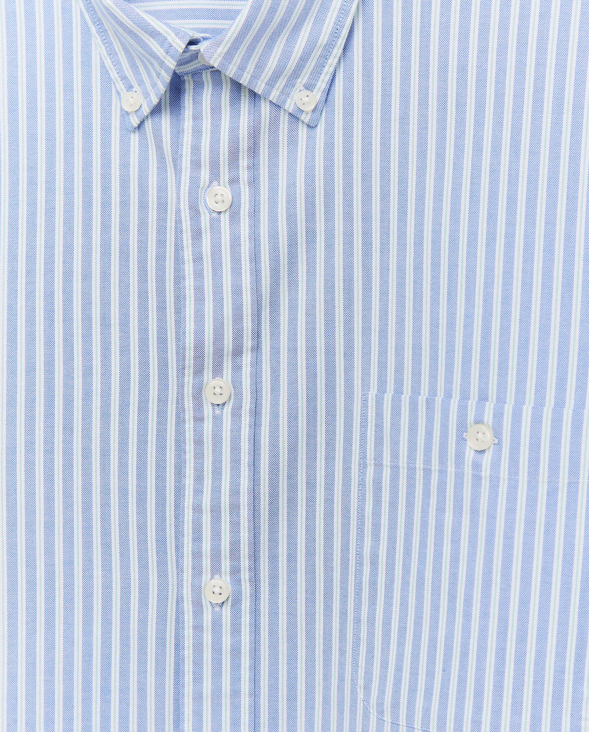 Camisa Casual Tamanhos Grandes Oxford às Riscas com Fundo Colorido Classic Fit Azul-marinho-6