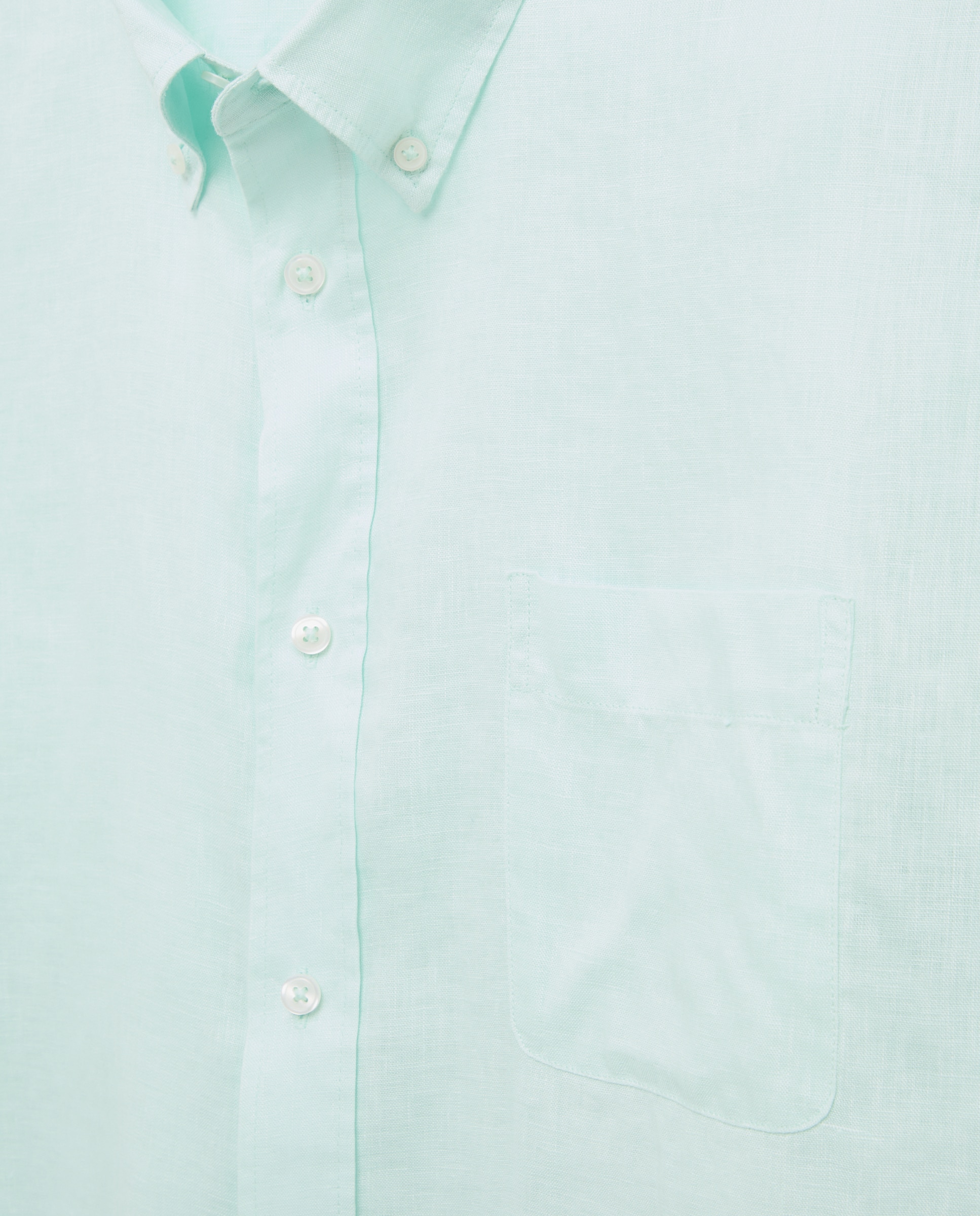 Camisa Casual Tamanhos Grandes 100% Linho Classic Fit com Manga Comprida Rosa-claro-5