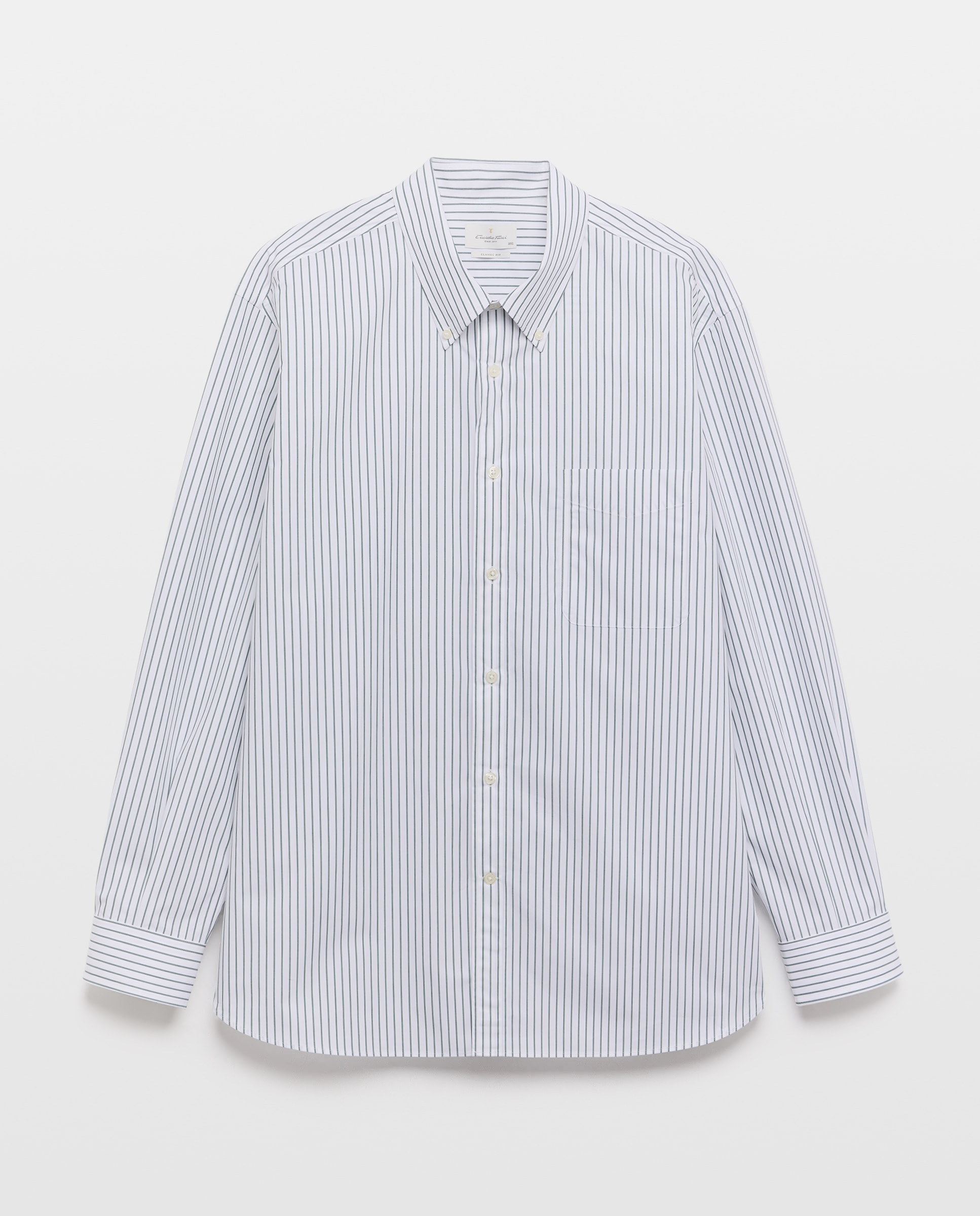 Camisa Casual de Manga Comprida Tamanhos Grandes Verde-4