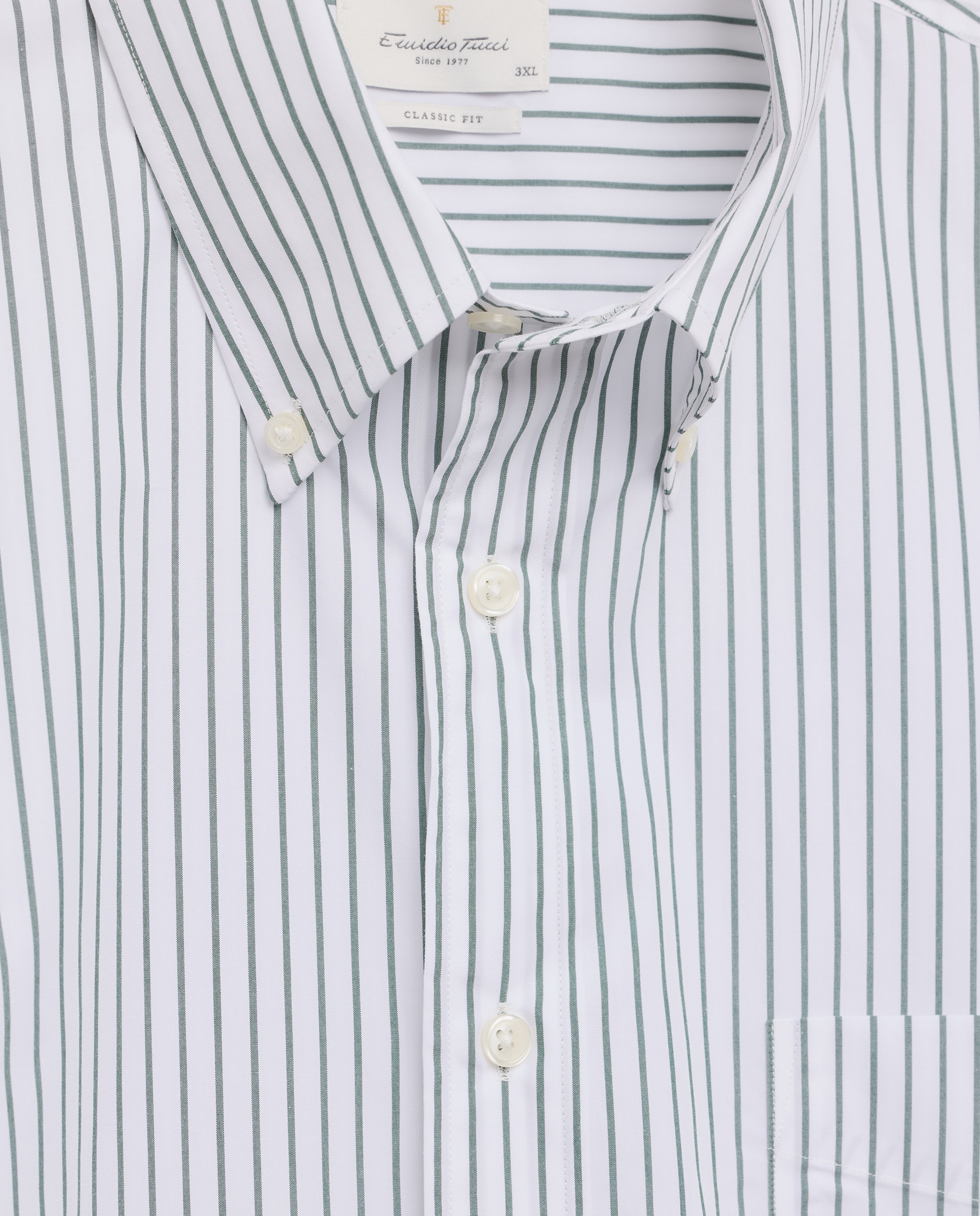 Camisa Casual de Manga Comprida Tamanhos Grandes Verde-5