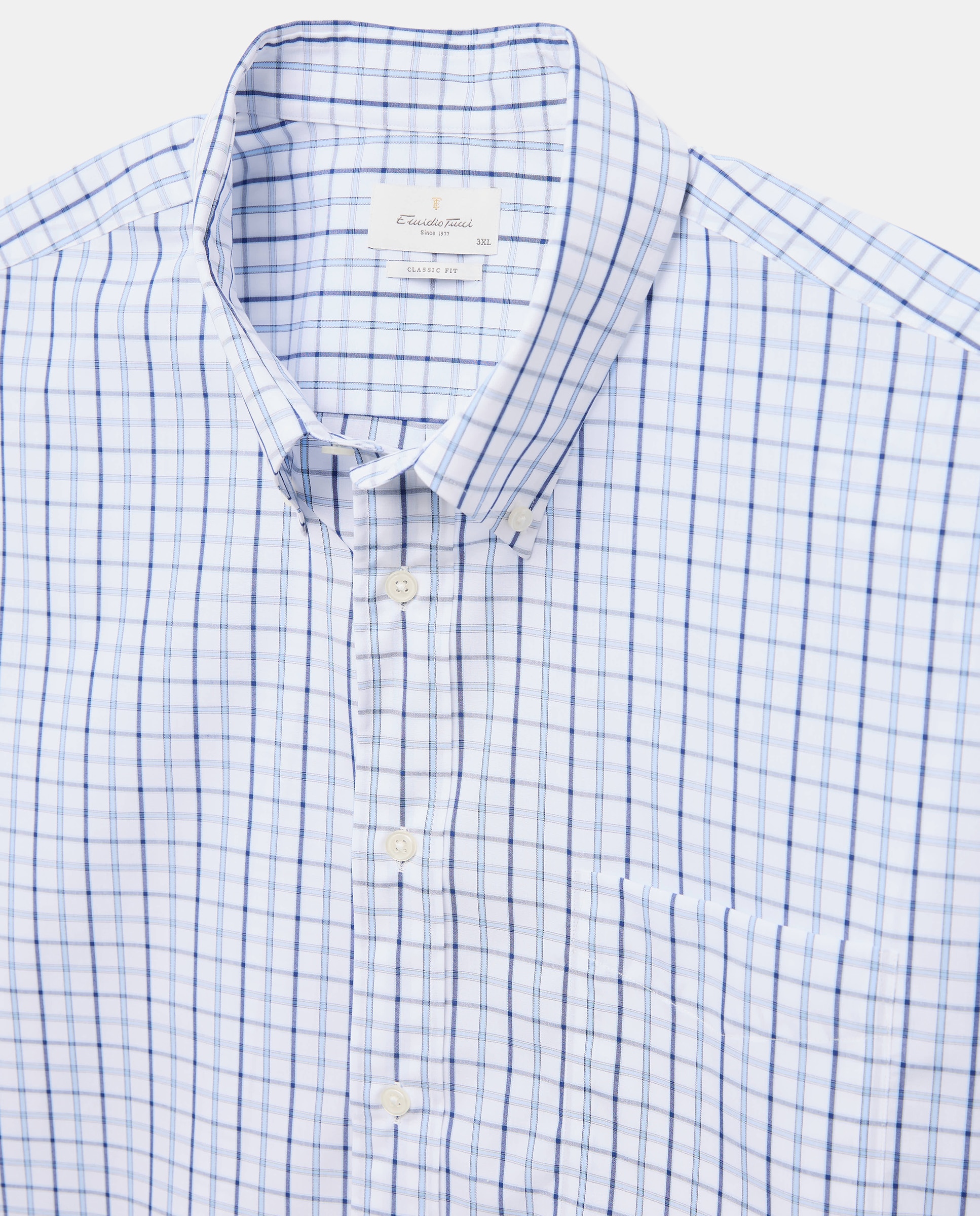 Camisa Casual de Manga Comprida Tamanhos Grandes Azul-claro-5