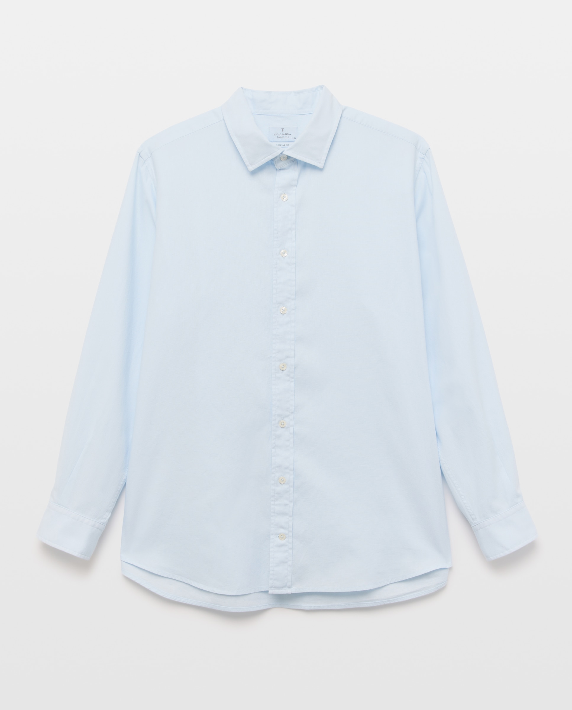 Camisa Casual de Manga Comprida Azul-claro-4