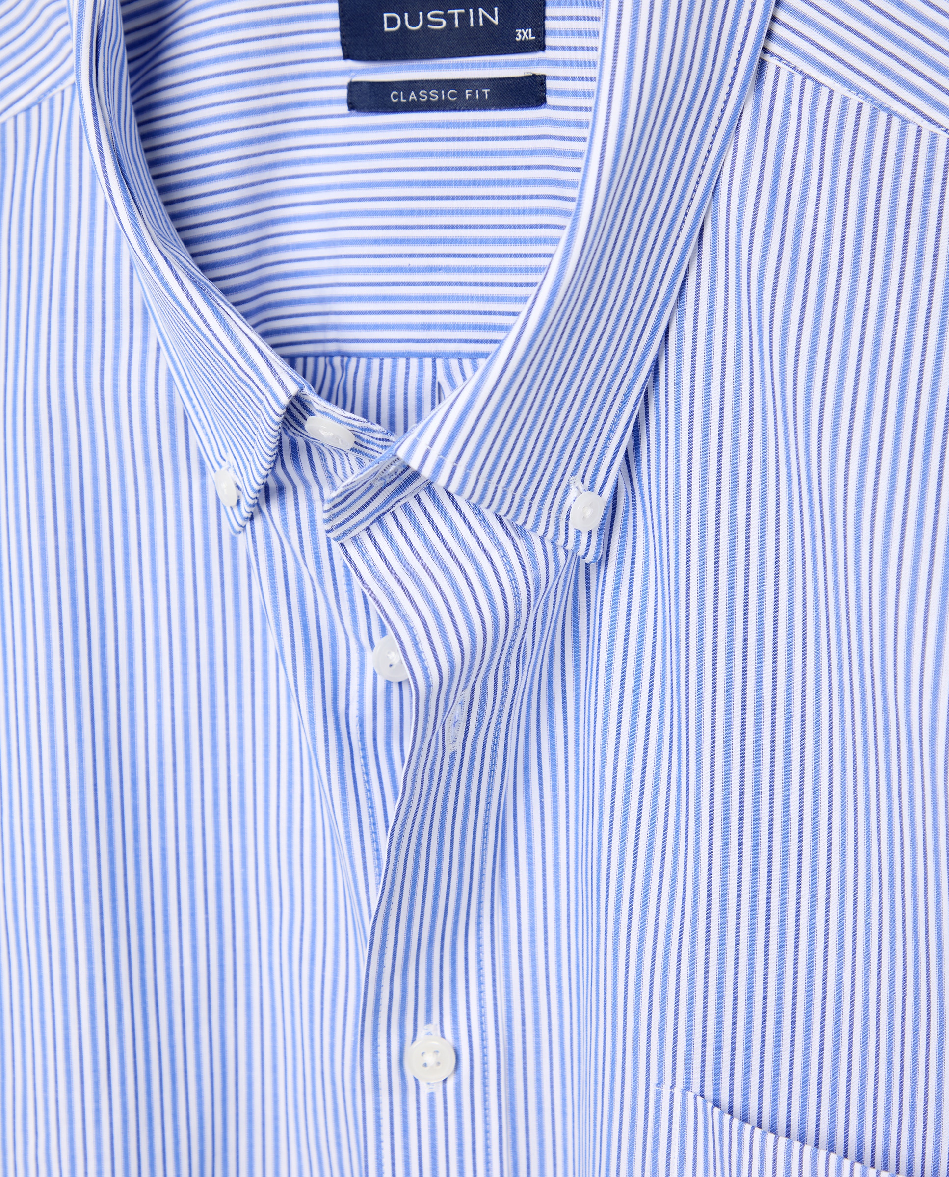 Imagen 3 de Camisa de algodón stretch de popelín de rayas bicolor. - Dustin - Azul Azul
