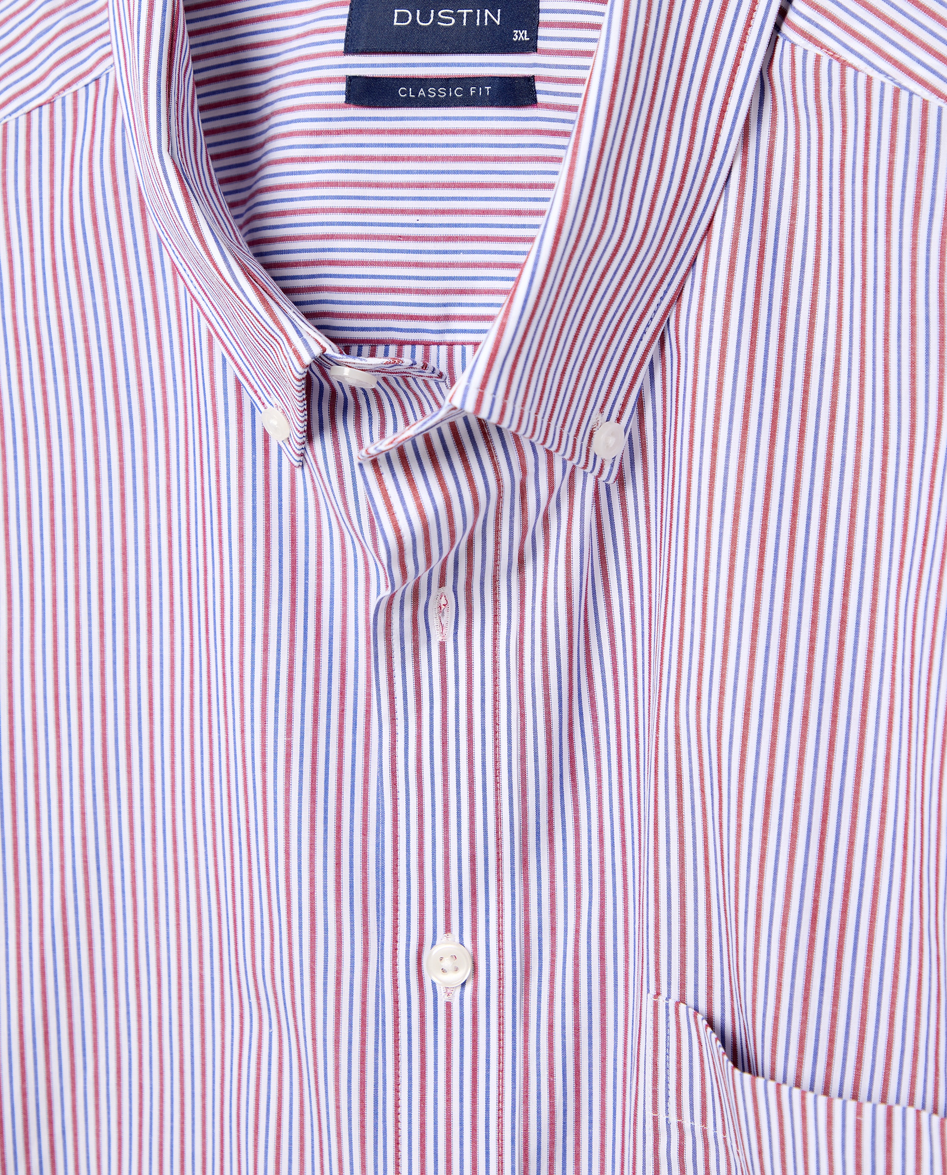 Imagen 4 de Camisa de algodón stretch de popelín de rayas bicolor. - Dustin - Rojo Rojo