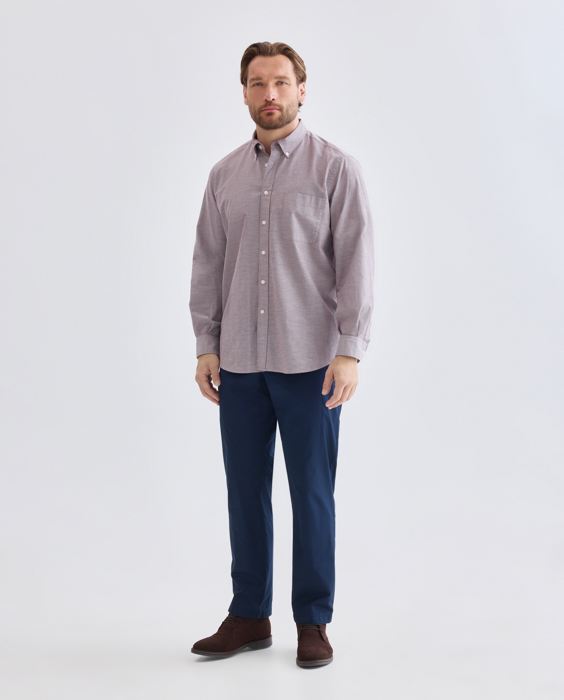 Imagen 2 de Camisa oxford stretch lisa classic fit. - Dustin - Burdeos Burdeos