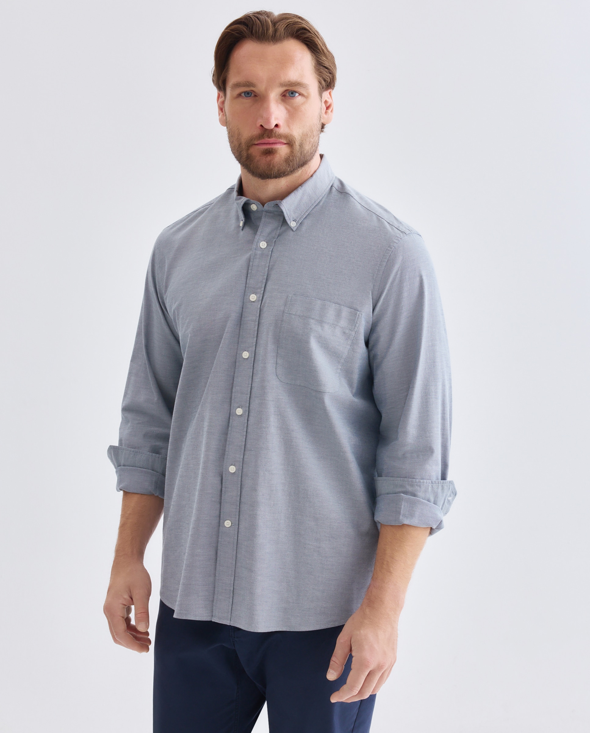 Imagen 1 de Camisa oxford stretch lisa classic fit. - Dustin - Azul marino Azul marino