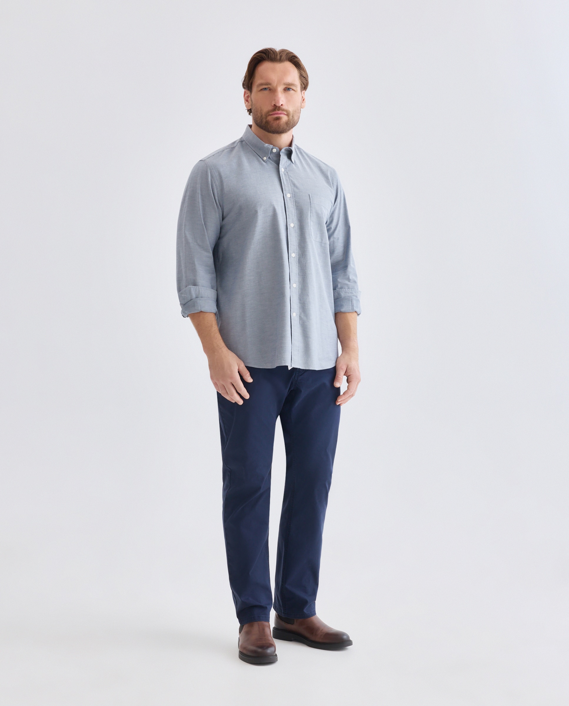 Imagen 2 de Camisa oxford stretch lisa classic fit. - Dustin - Azul marino Azul marino
