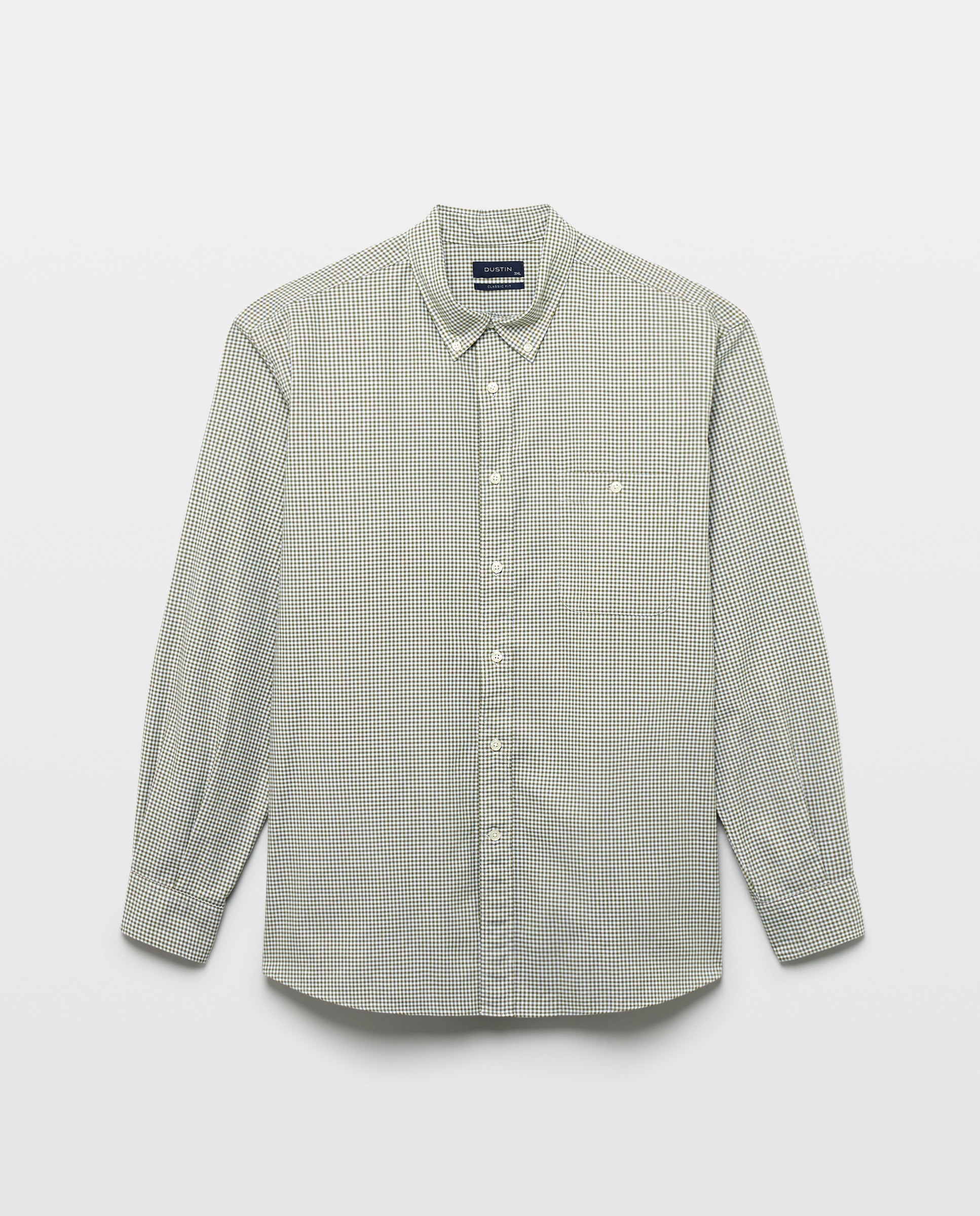 Camisa Oxford Desportiva aos Quadrados Vichy Classic Fit Azul-marinho-4