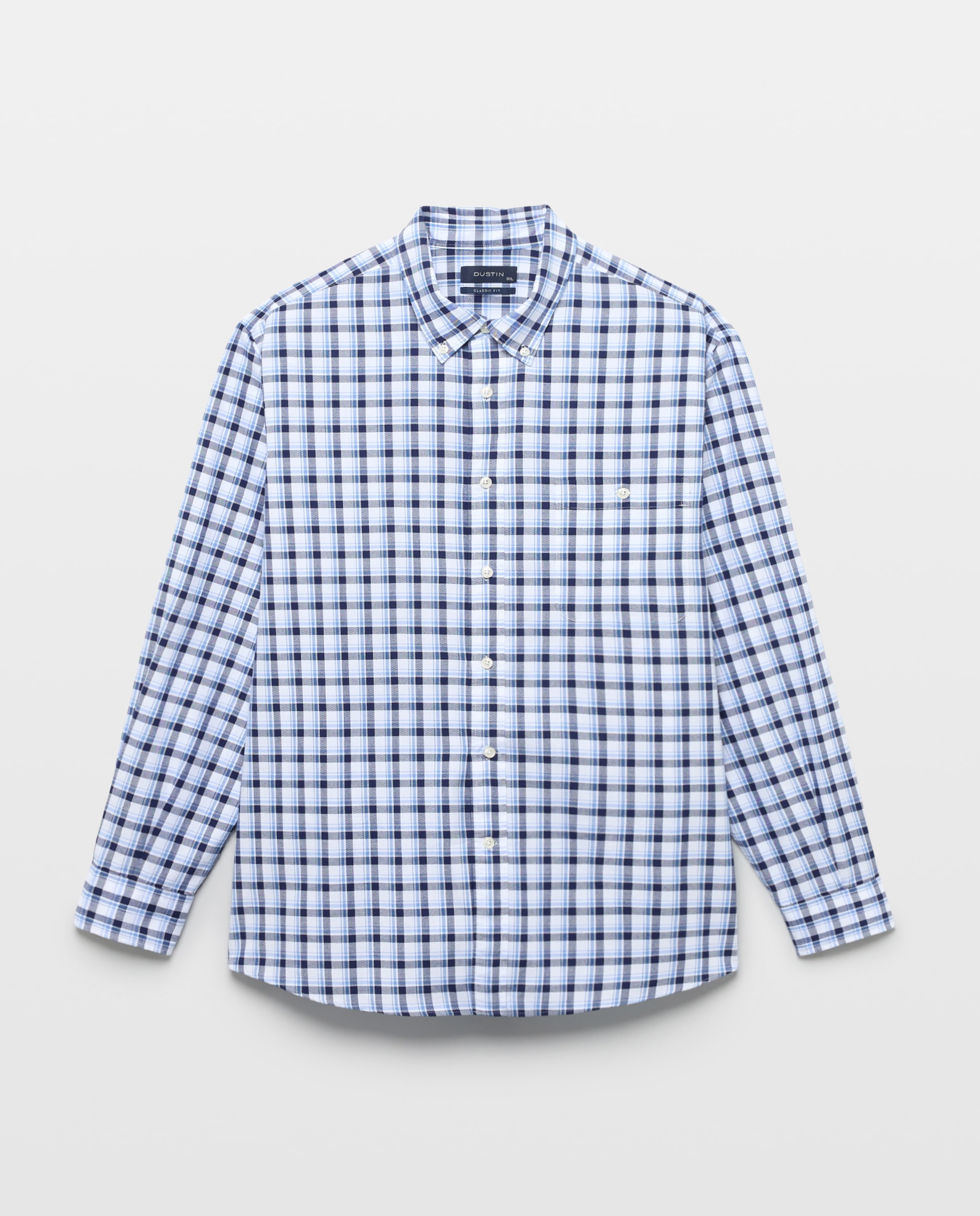 Coleção de Camisas Oxford Desportivas aos Quadrados. Cinzento-claro-4