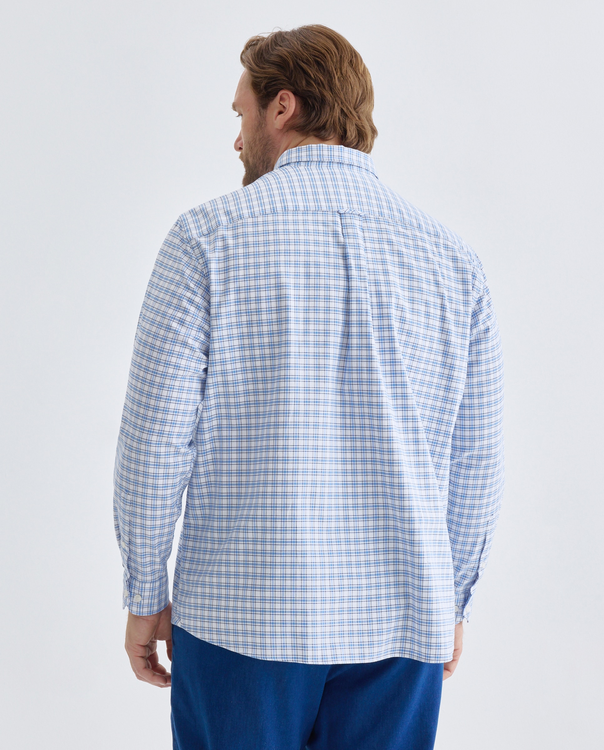 Coleção de Camisas Oxford Desportivas aos Quadrados. Verde-3