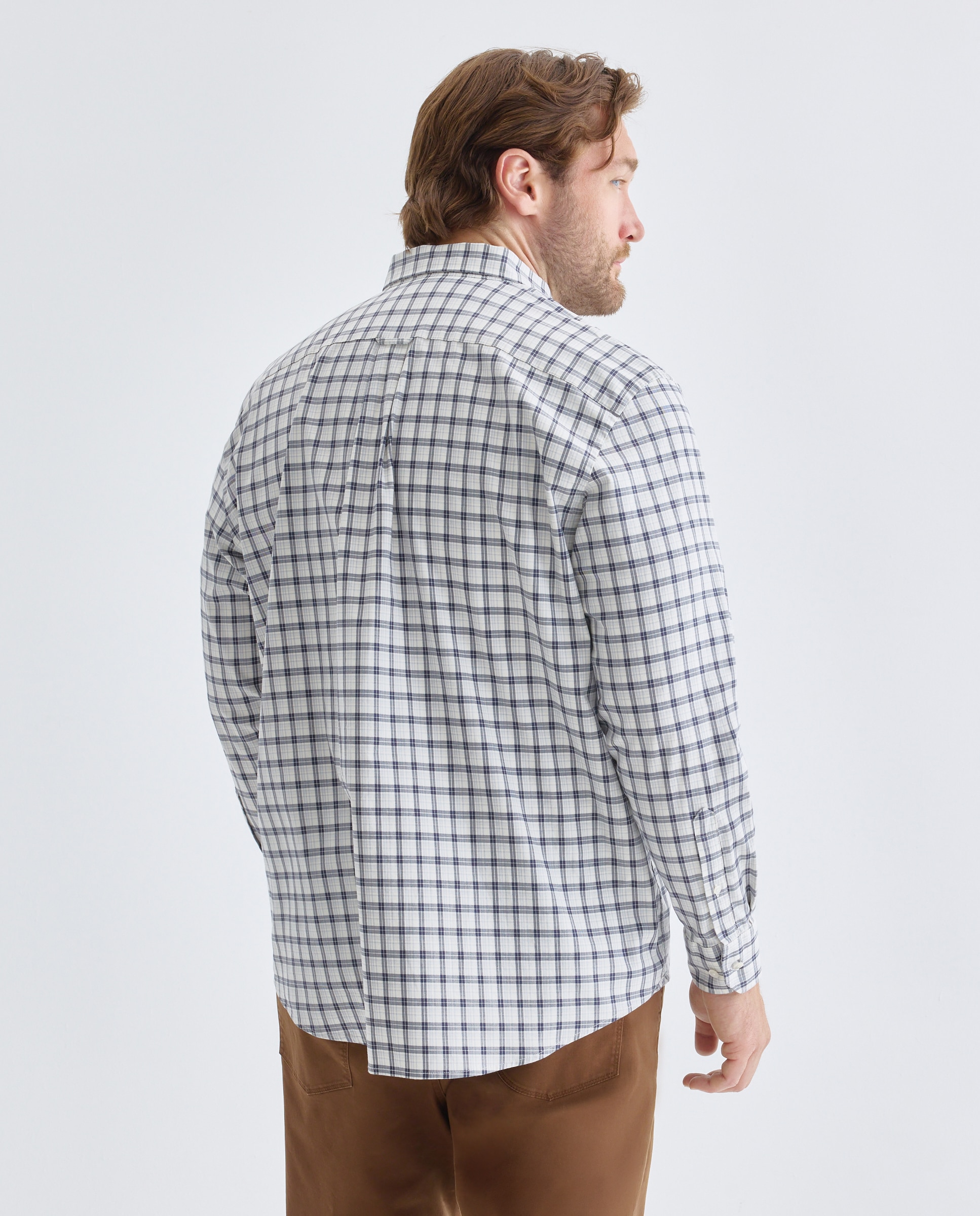 Camisa de twill algodón stretch de cuadro colección. - Dustin - Azul marino Azul marino-3