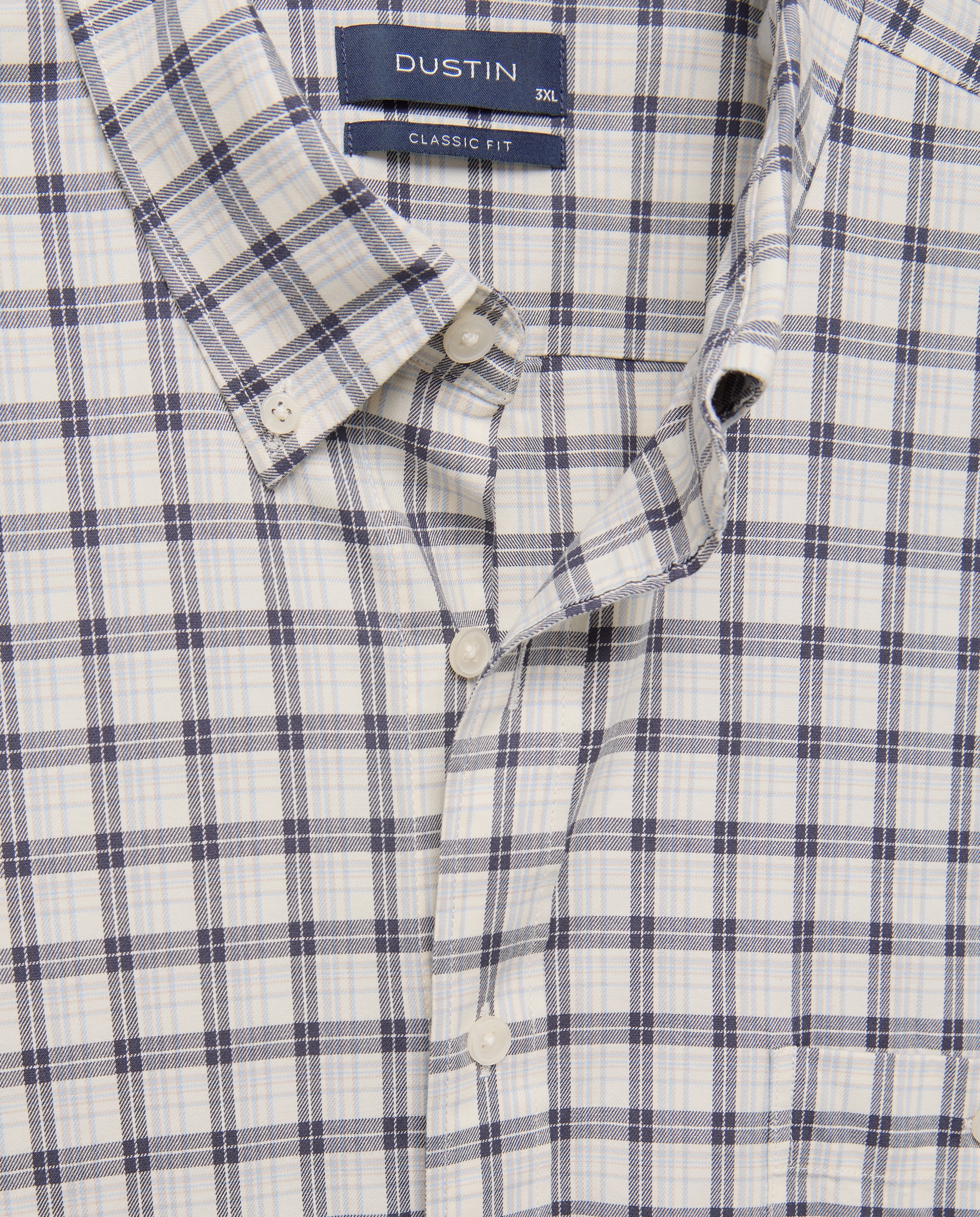 Camisa de twill algodón stretch de cuadro colección. - Dustin - Azul marino Azul marino-5