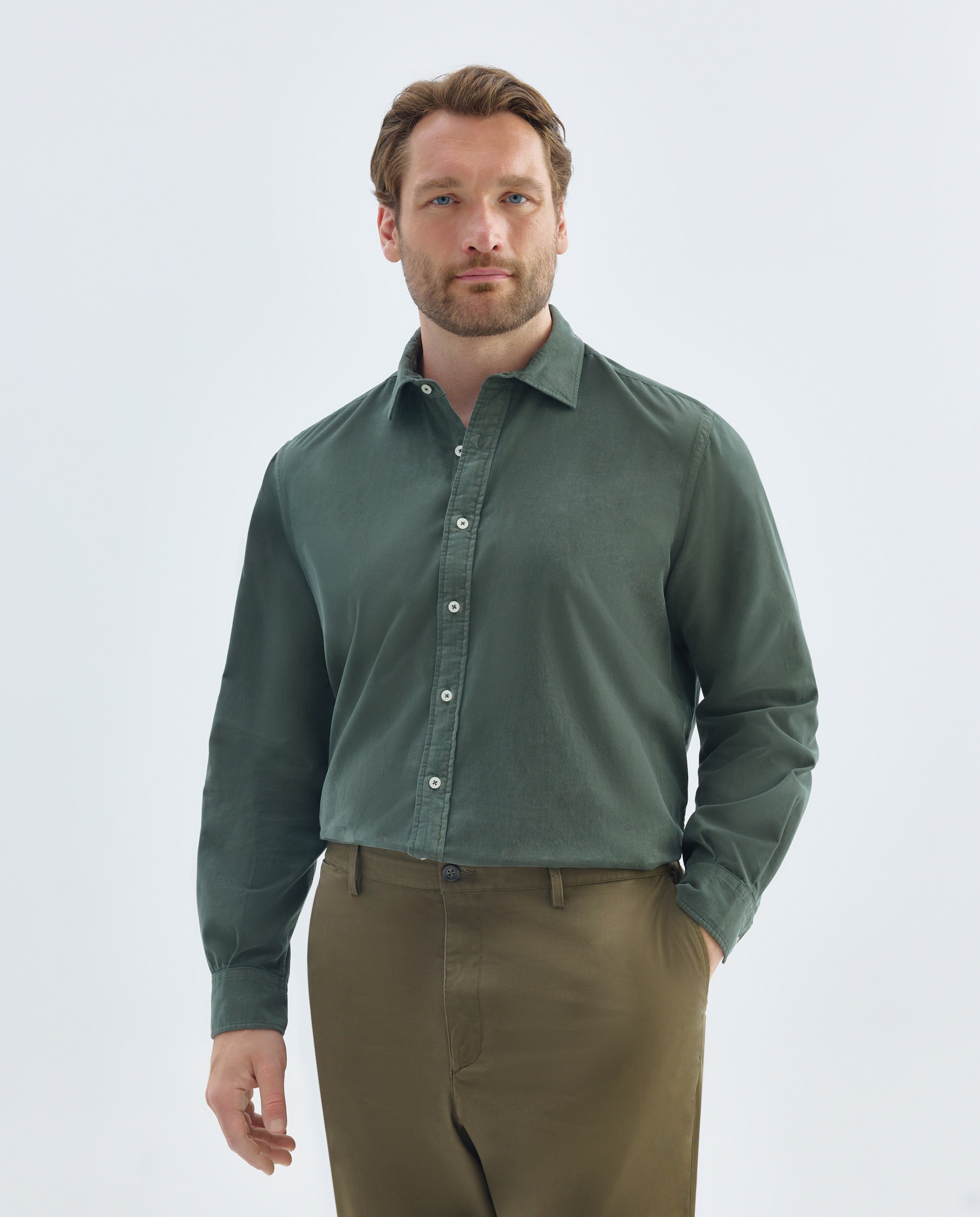 Imagen 1 de Camisa sport denim ml hombre - Emidio Tucci - Verde oscuro Verde oscuro