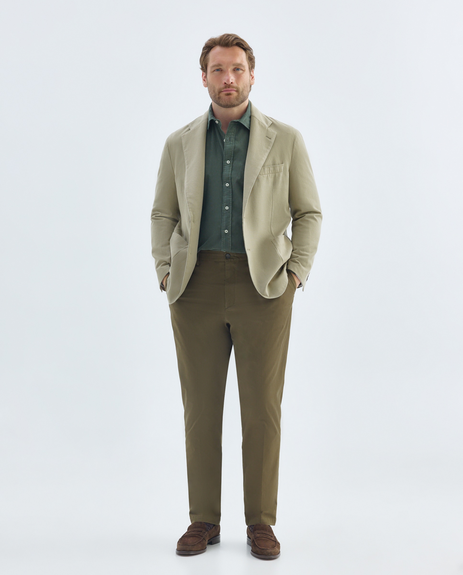 Imagen 2 de Camisa sport denim ml hombre - Emidio Tucci - Verde oscuro Verde oscuro