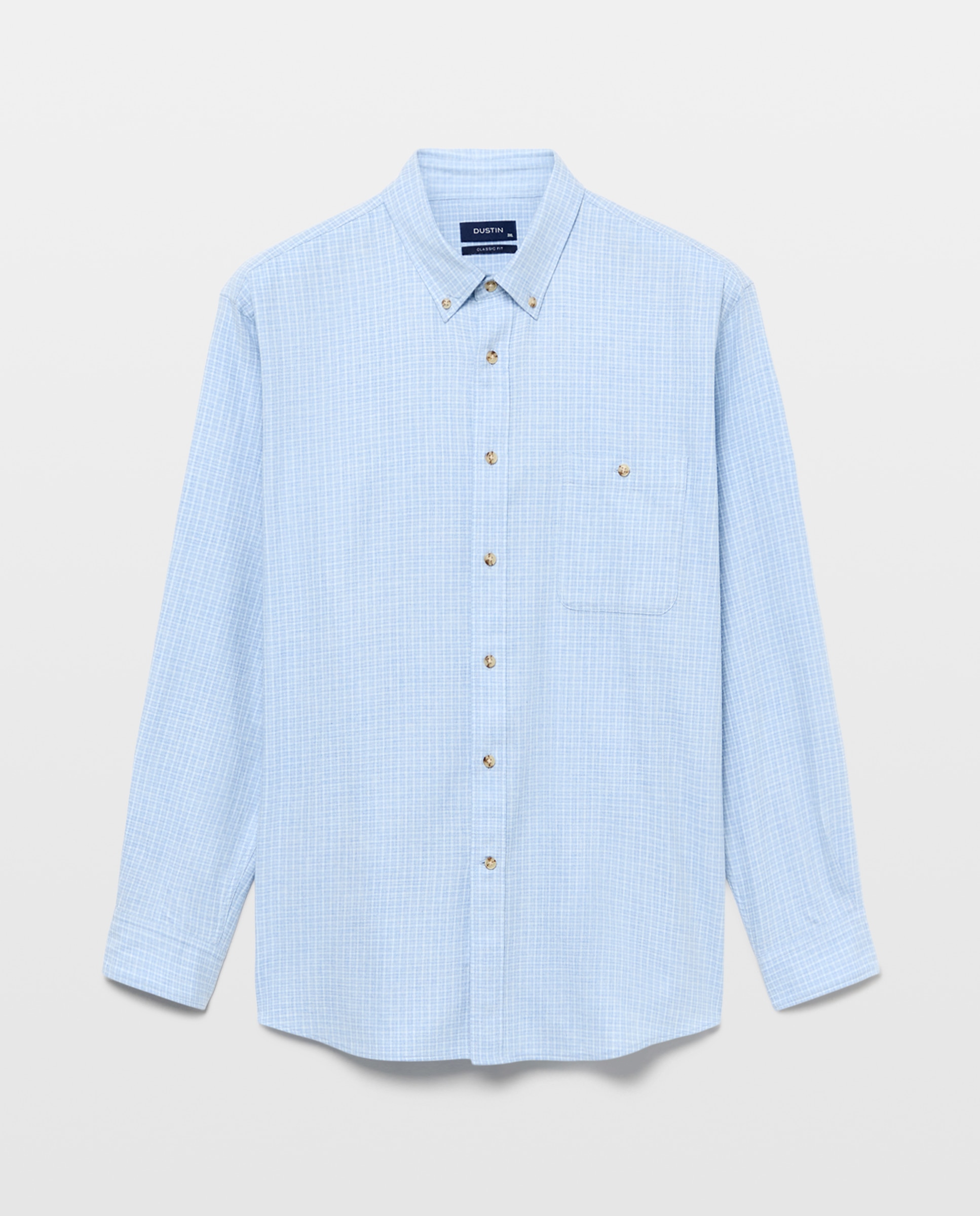 Camisa Casual Villela Tamanhos Grandes aos Quadrados Melange Azul-4