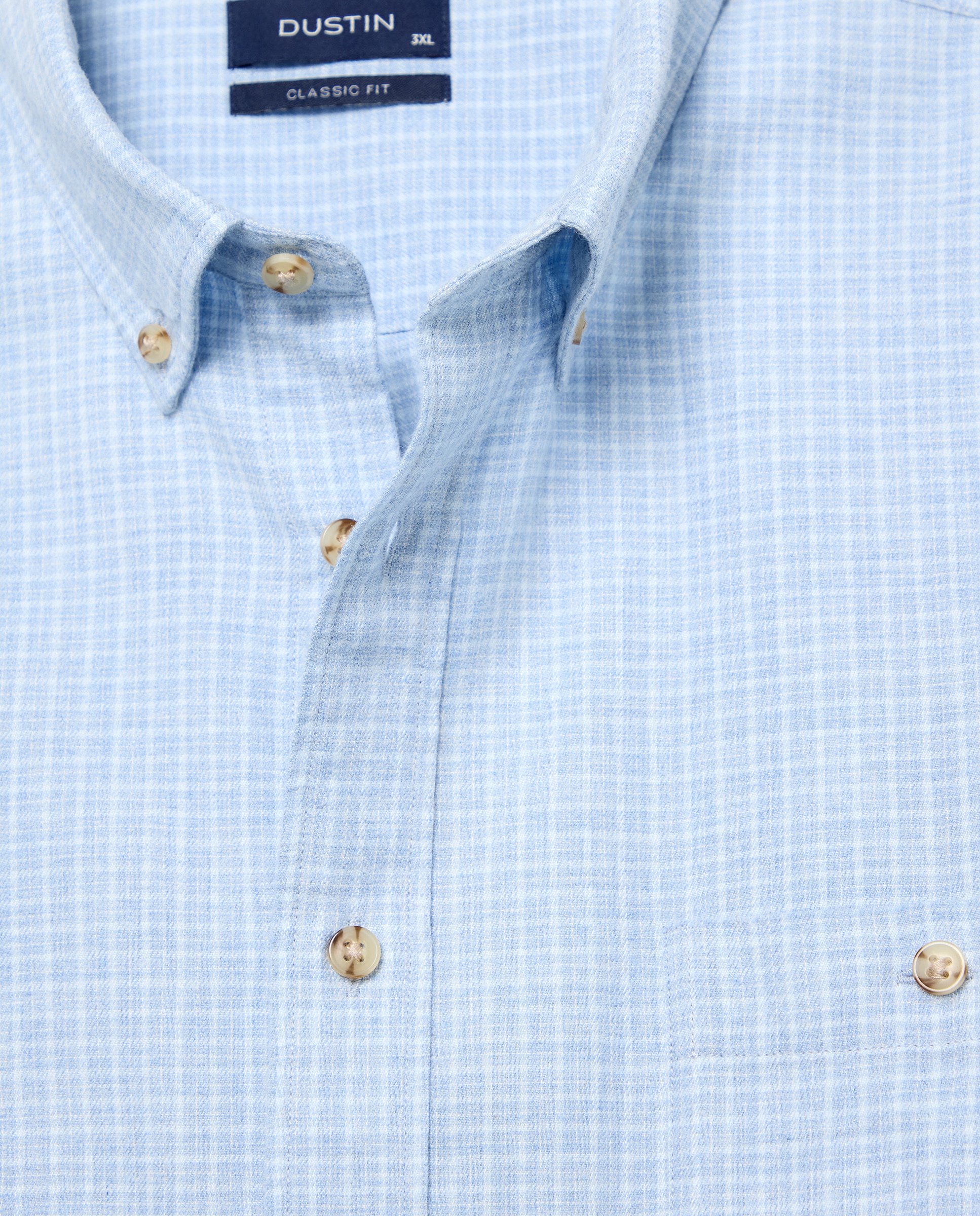 Camisa Casual Villela Tamanhos Grandes aos Quadrados Melange Azul-5