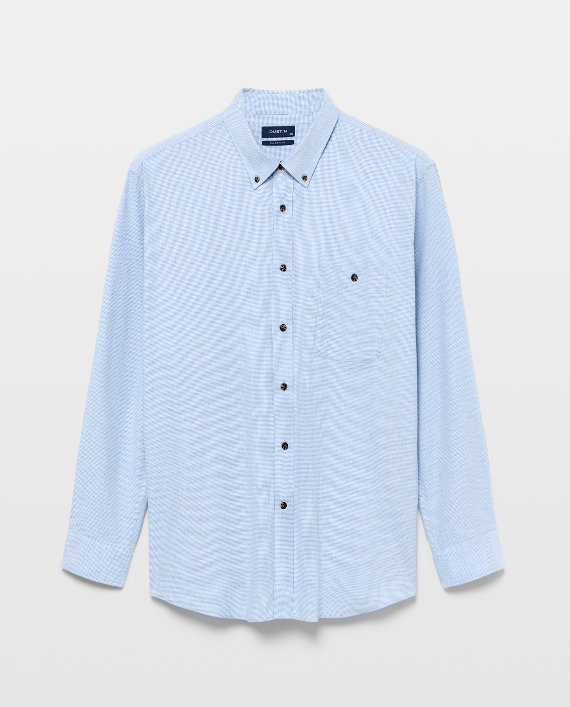 Camisa Casual Villela Pied-de-Poule Tamanhos Grandes Azul-4