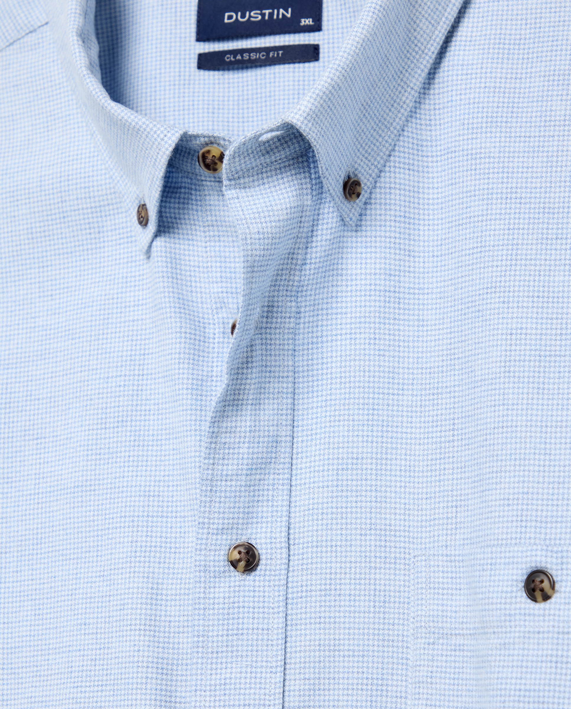 Camisa Casual Villela Pied-de-Poule Tamanhos Grandes Azul-5