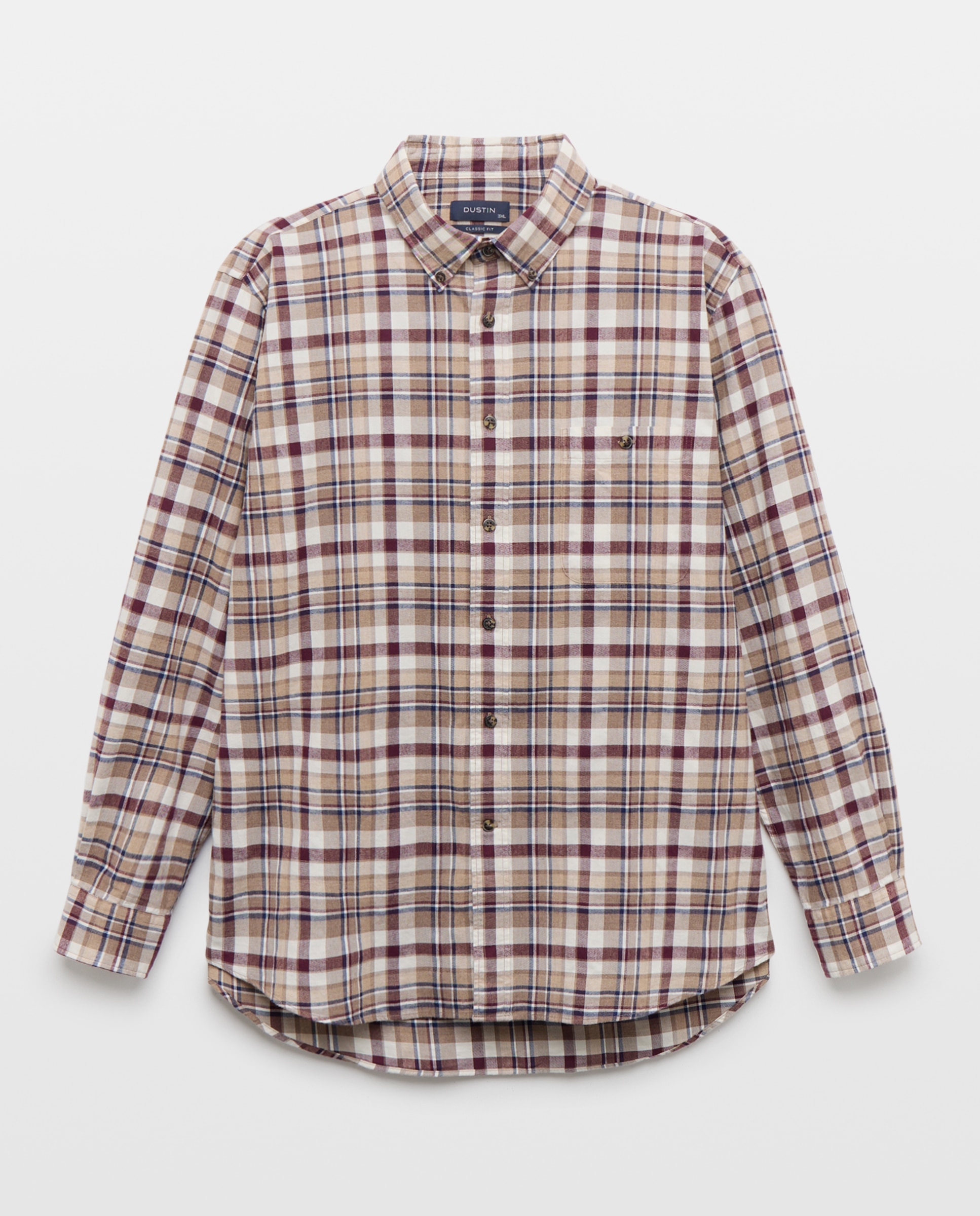 Imagen 1 de Camisa classic fit villela de algodón de cuadros de hombre - Dustin - Marrón Marrón