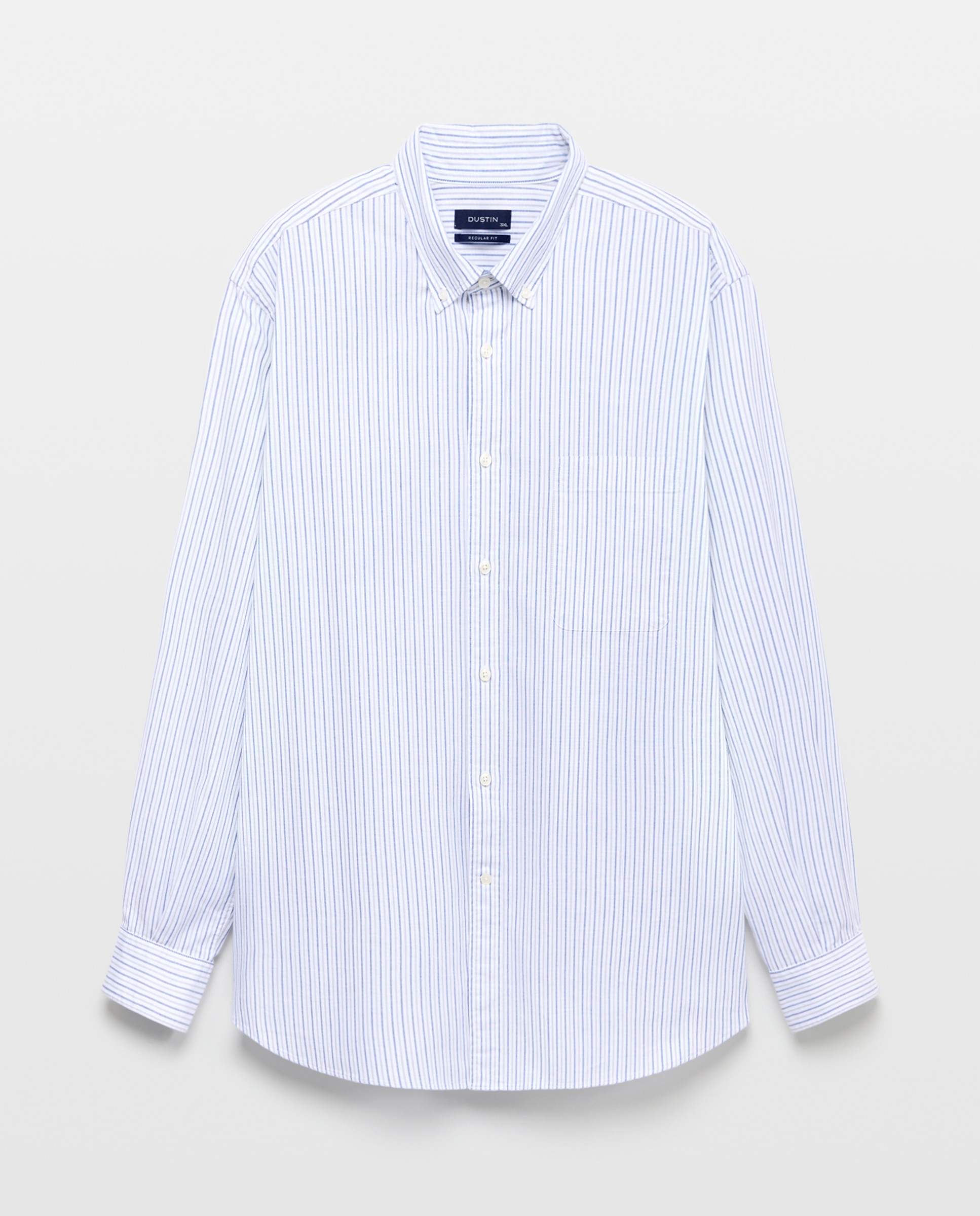 Camisa tallas grandes oxford stretch de rayas regular fit. - Dustin - Gris claro Gris claro-4