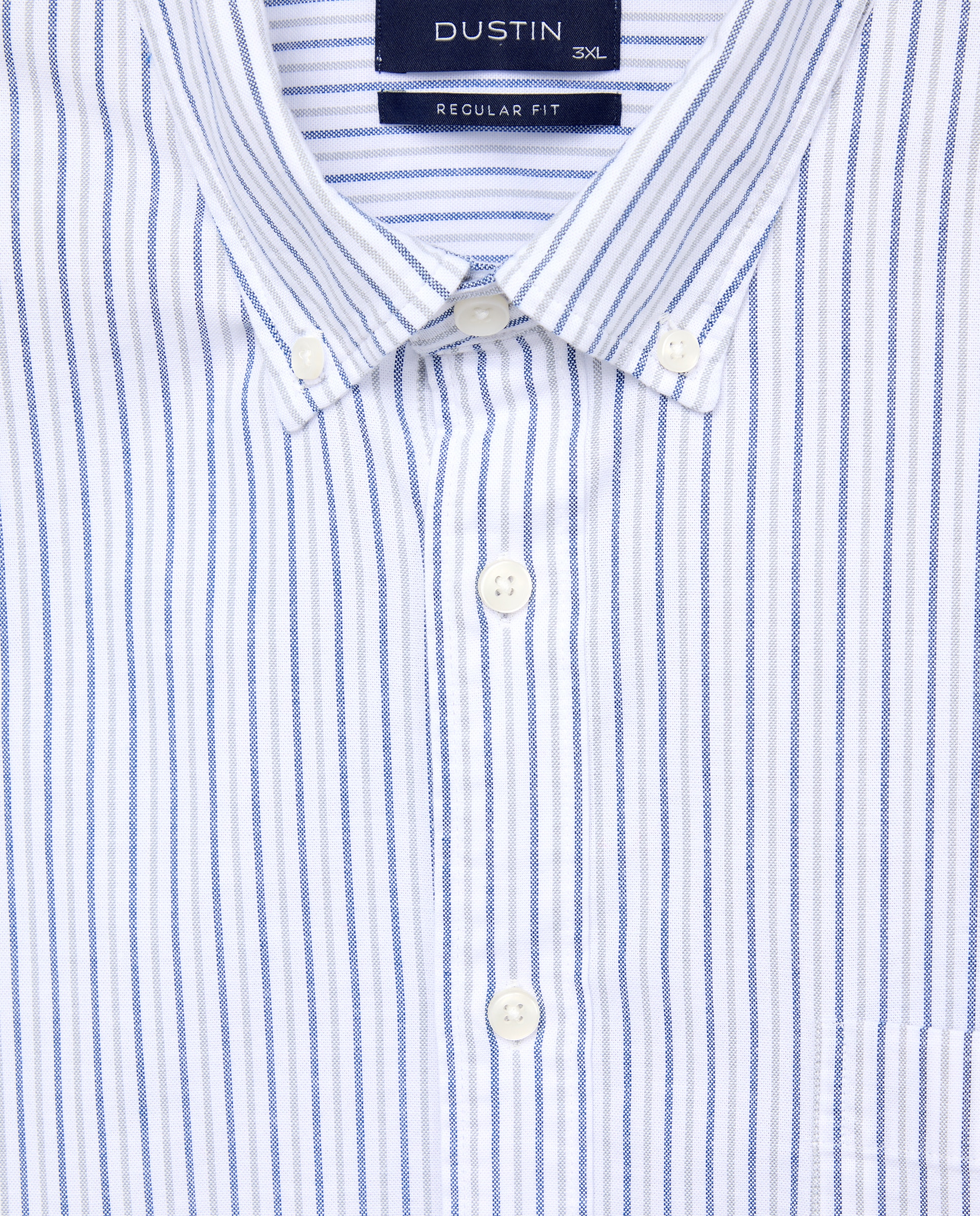 Camisa tallas grandes oxford stretch de rayas regular fit. - Dustin - Gris claro Gris claro-5