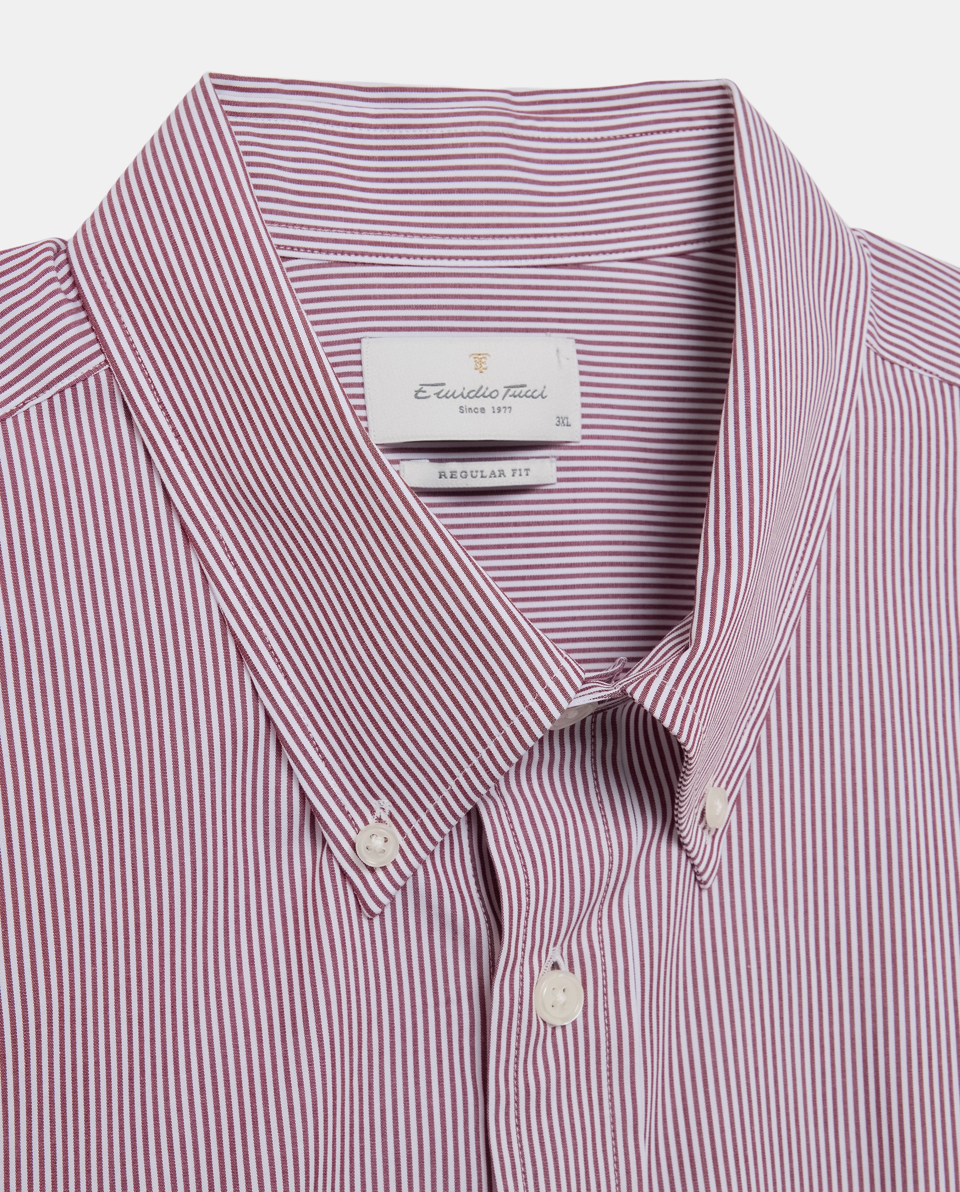 Camisa Casual de Manga Comprida Grená-5