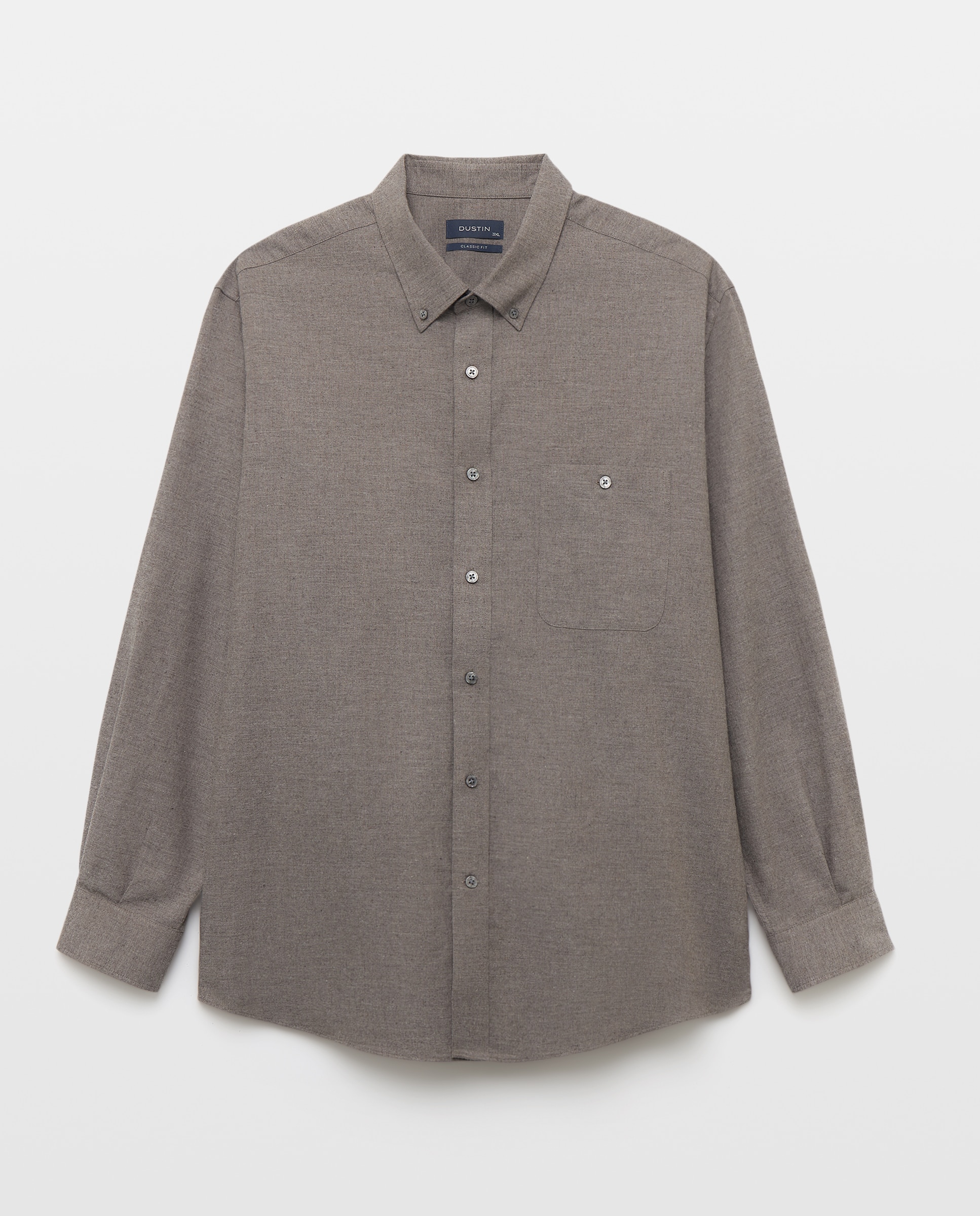 Camisa tallas grandes villela algodón melange lisa. - Dustin - Marrón Marrón-5