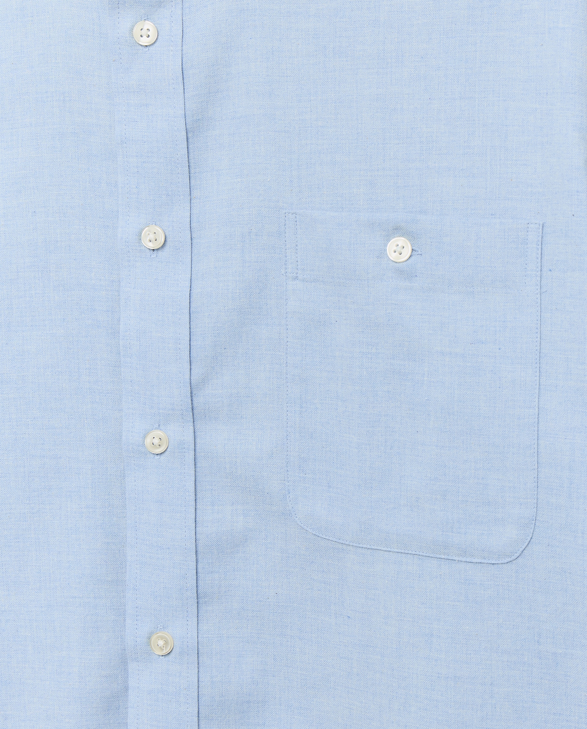 Camisa Tamanhos Grandes em Vilela de Algodão Melange Lisa Azul-claro-5