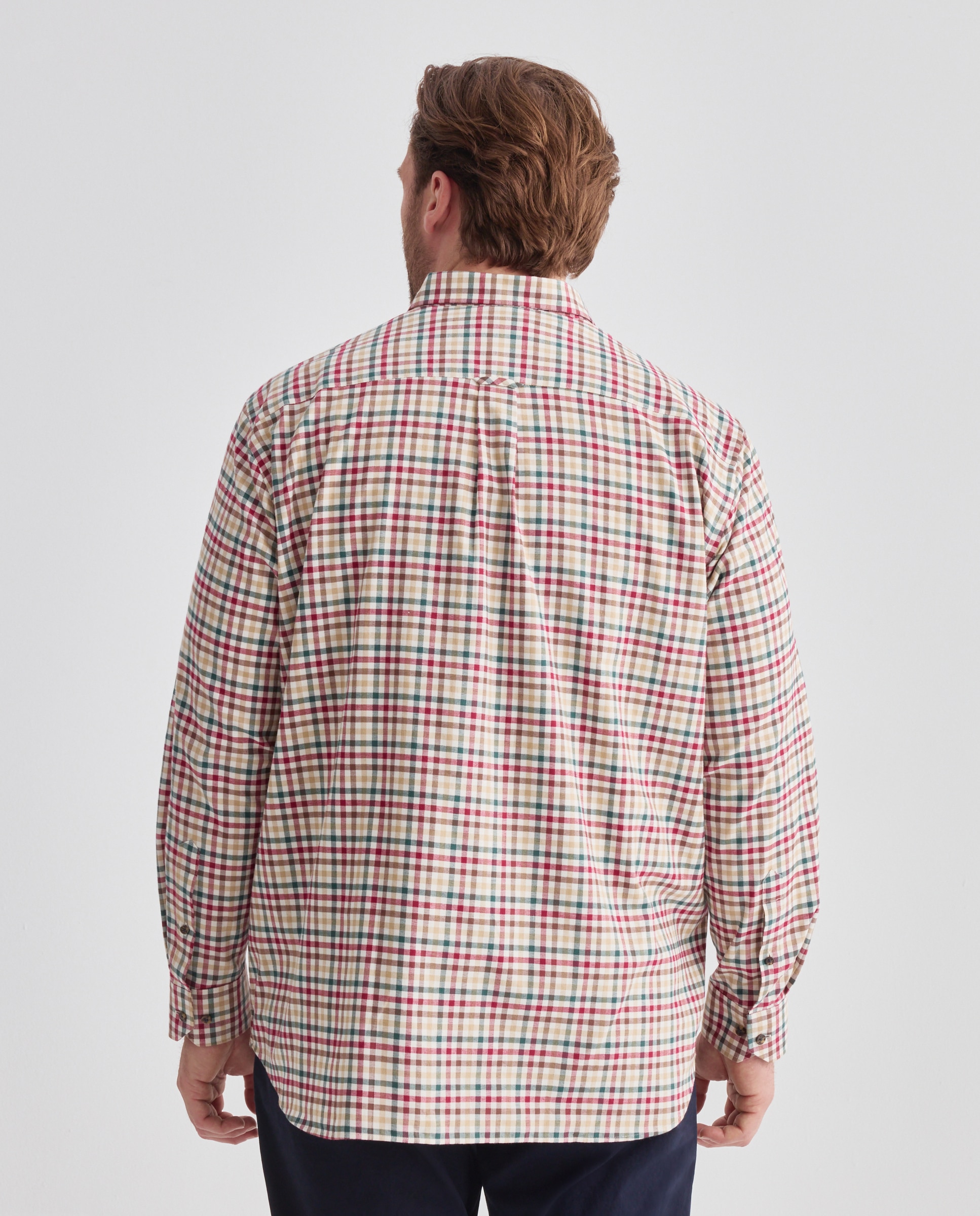 Camisa de sport tallas grandes villela cuadros vichy tricolor. - Dustin - Burdeos Burdeos-3