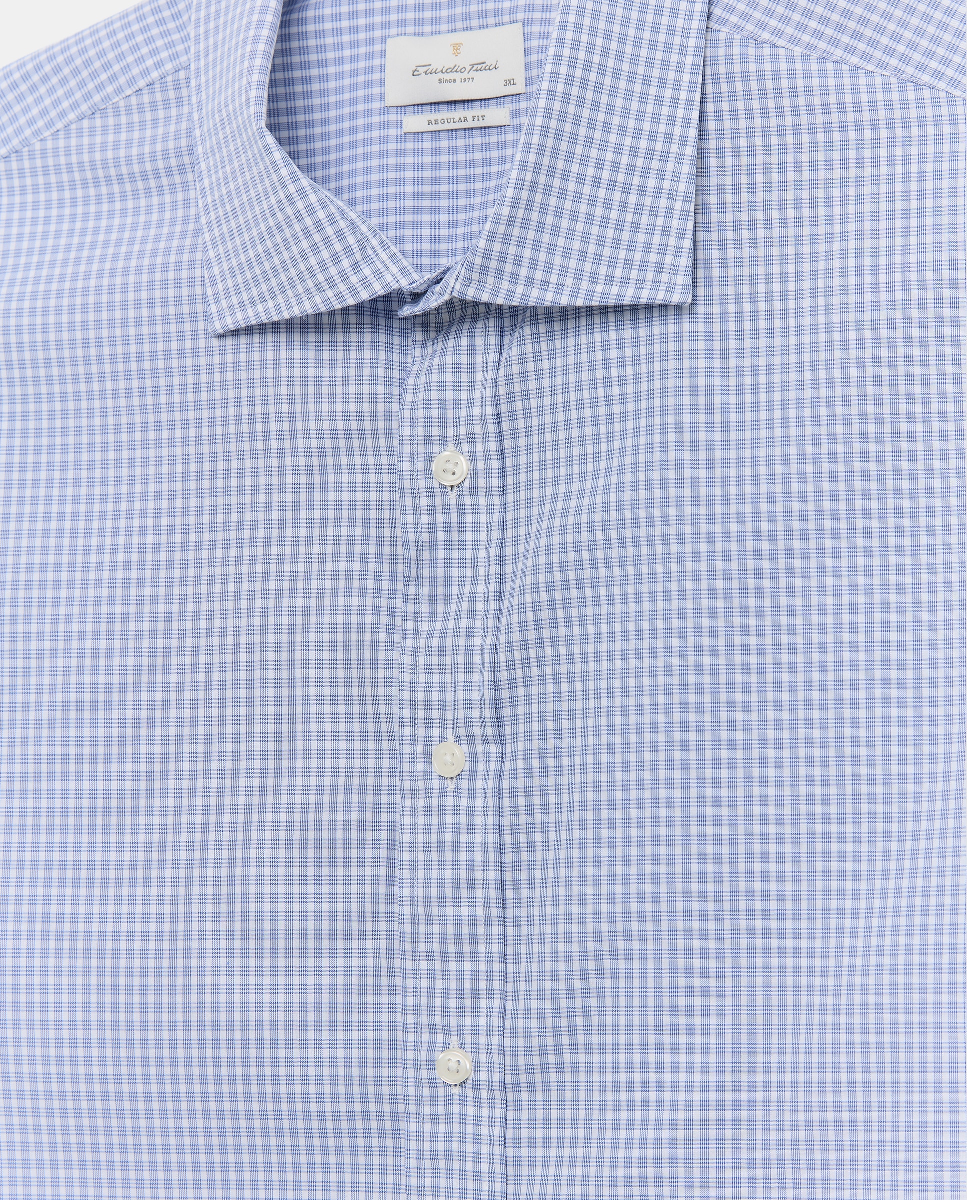 Camisa Casual de Manga Comprida Azul-5