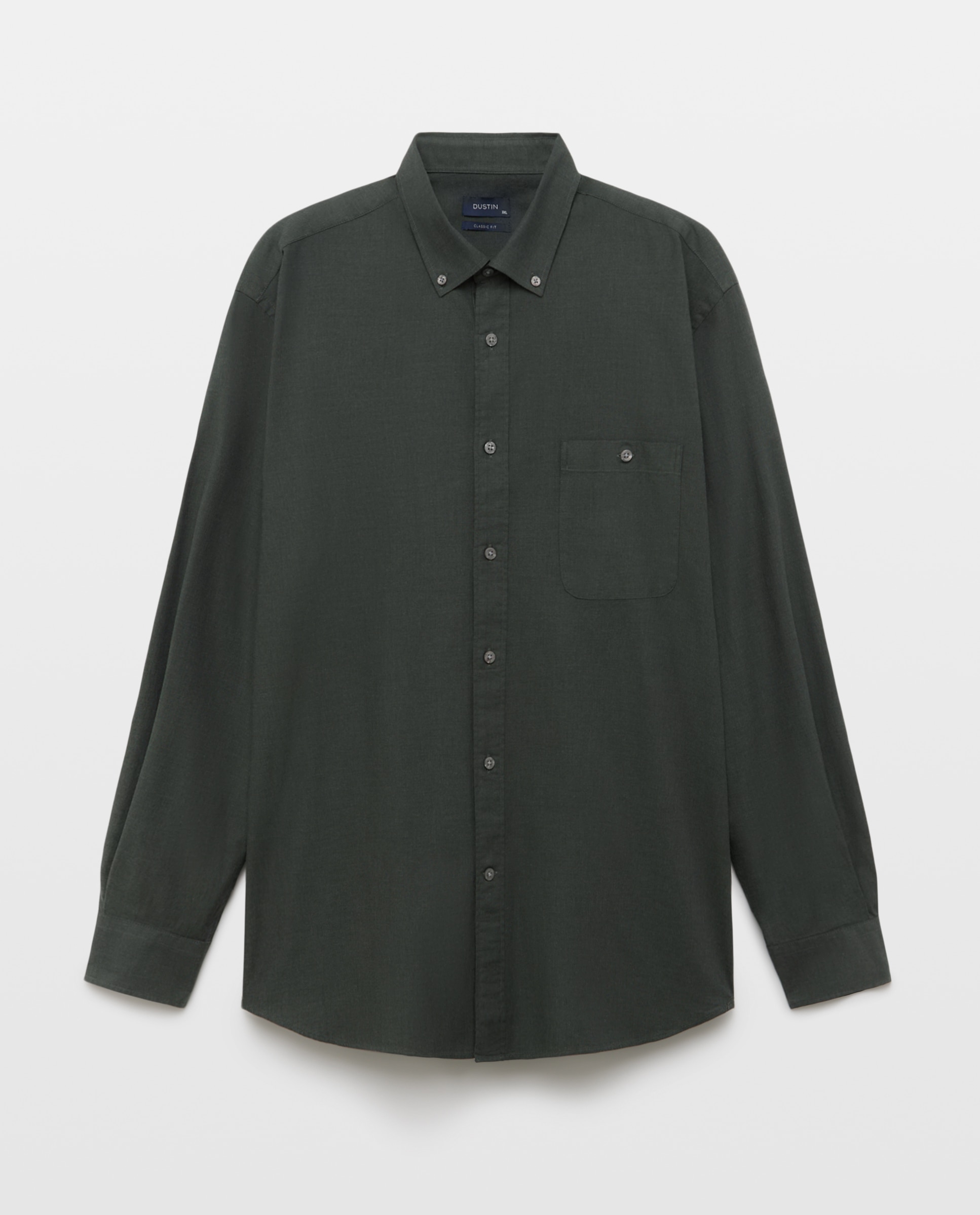 Camisa de twill algodón stretch liso. - Dustin - Verde Verde-4