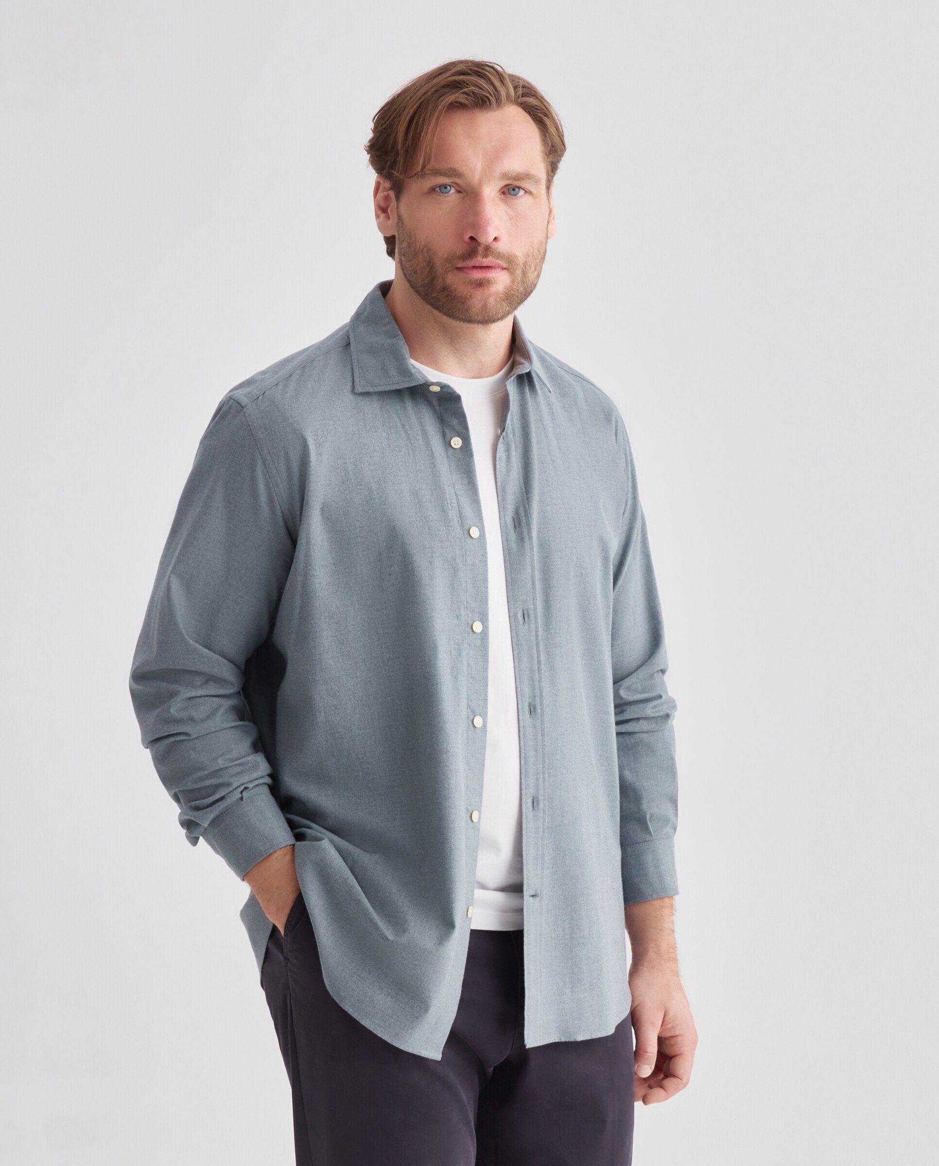 Camisa sport hombre franela manga larga - Emidio Tucci - Azul Azul-1