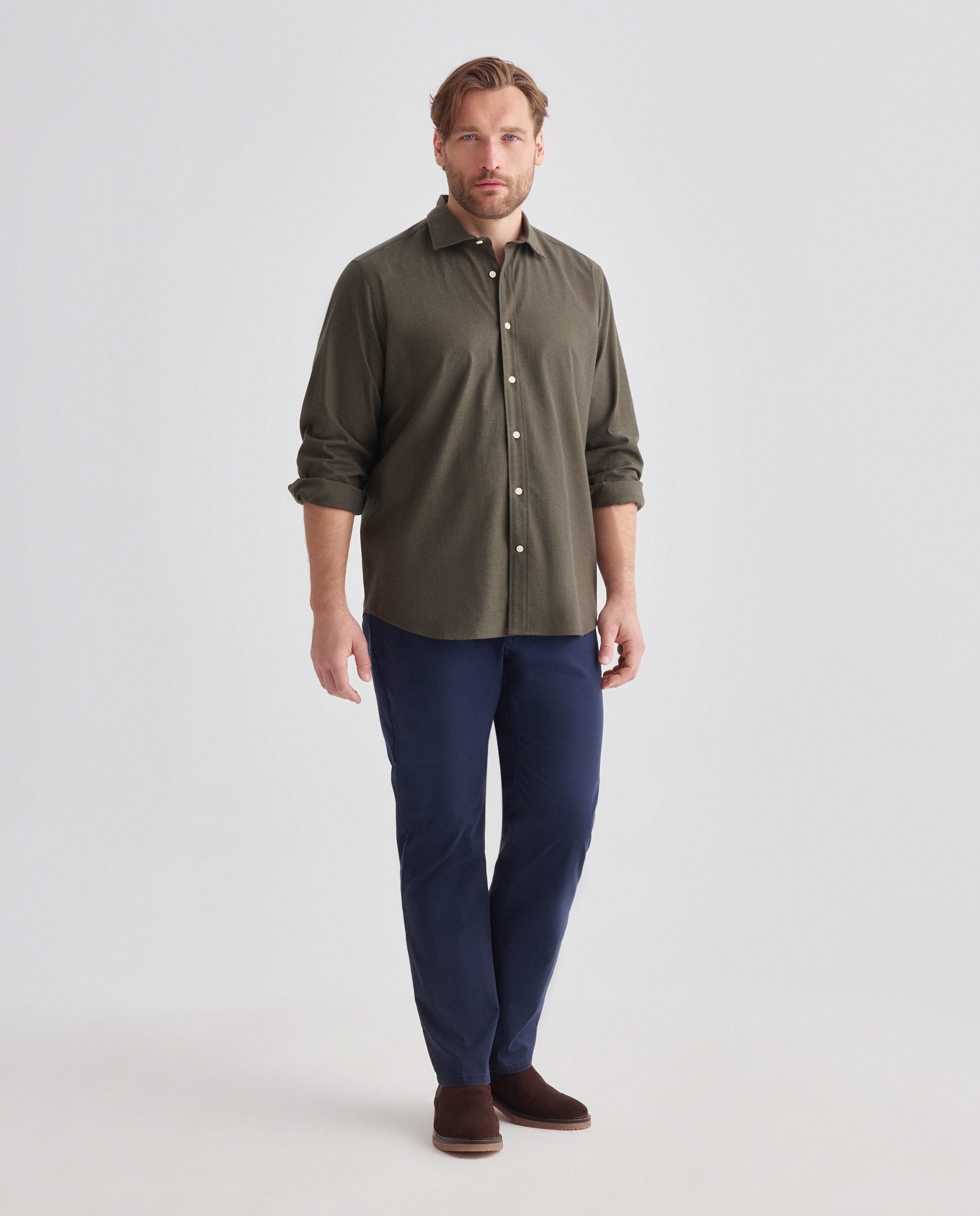 Camisa sport hombre franela manga larga - Emidio Tucci - Verde Verde-2