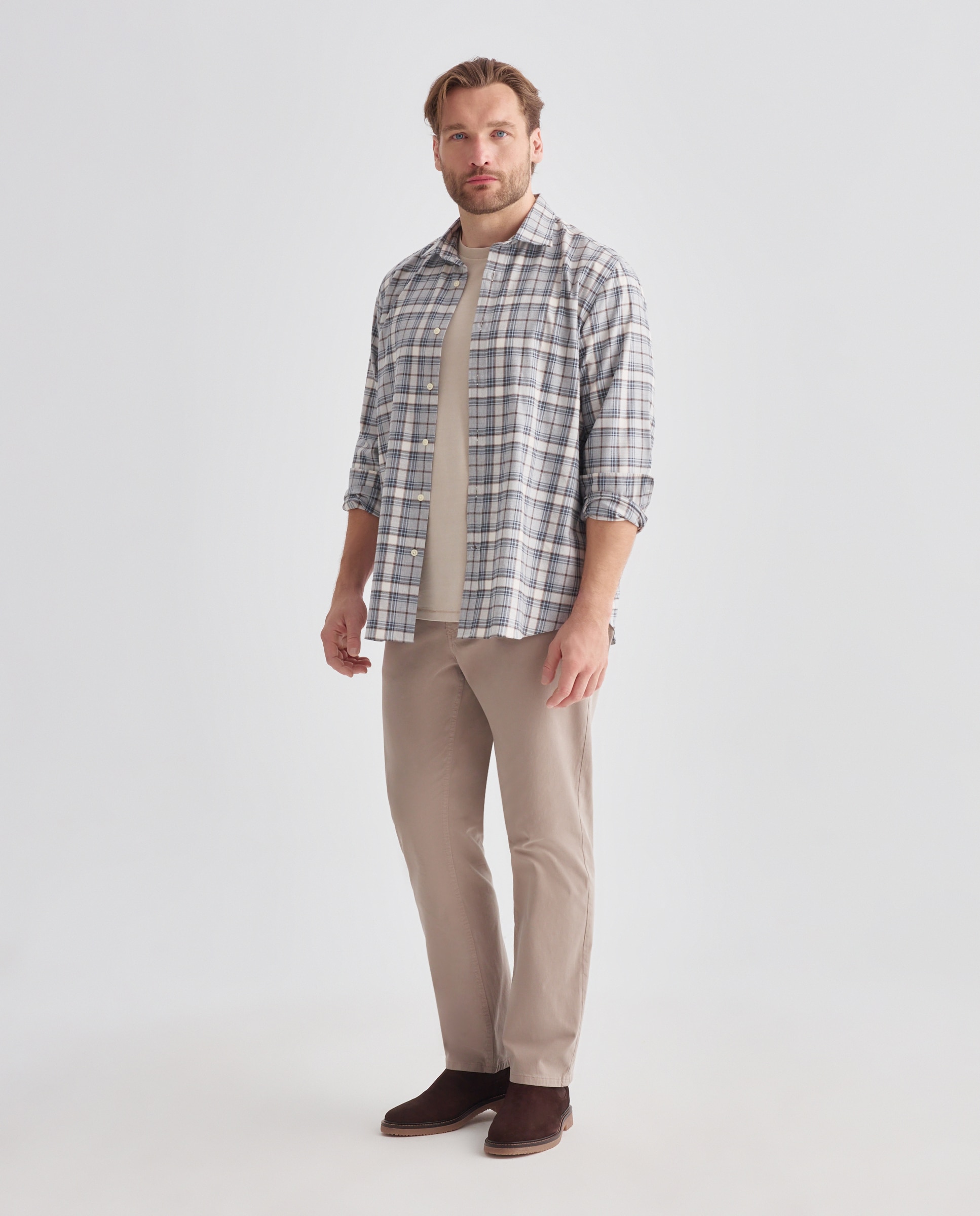 Camisa sport hombre franela manga larga - Emidio Tucci - Azul claro Azul claro-2