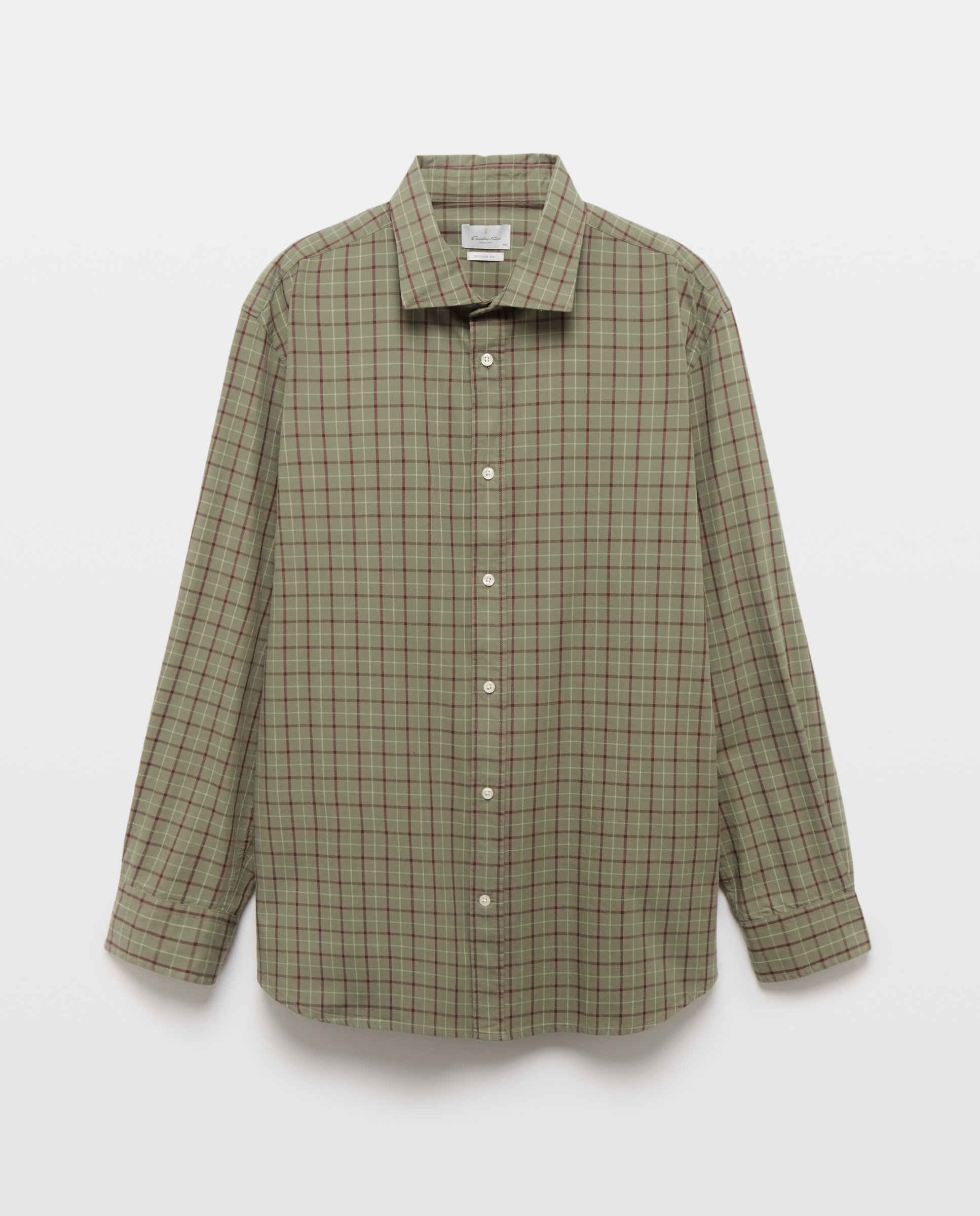 Camisa Casual de Sarja com Lavagem Verde-5