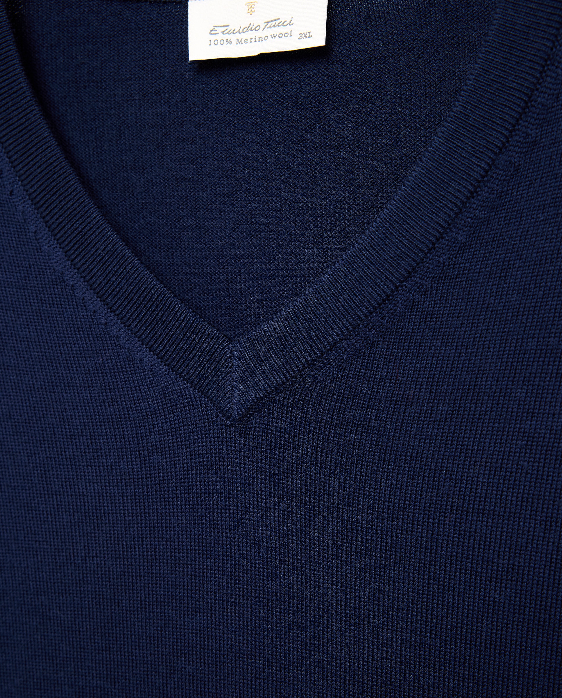 Jersey cuello redondo lavable 100% lana merino hombre - Emidio Tucci - Azul marino Azul marino-5