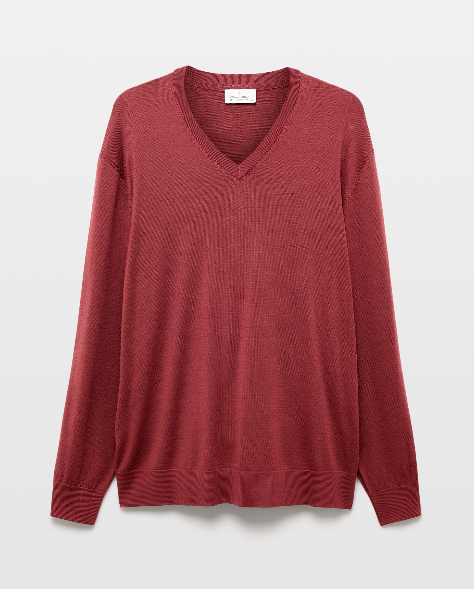 Camisola de Malha Lavável 100% Lã Merino com Gola Redonda Rosa-4