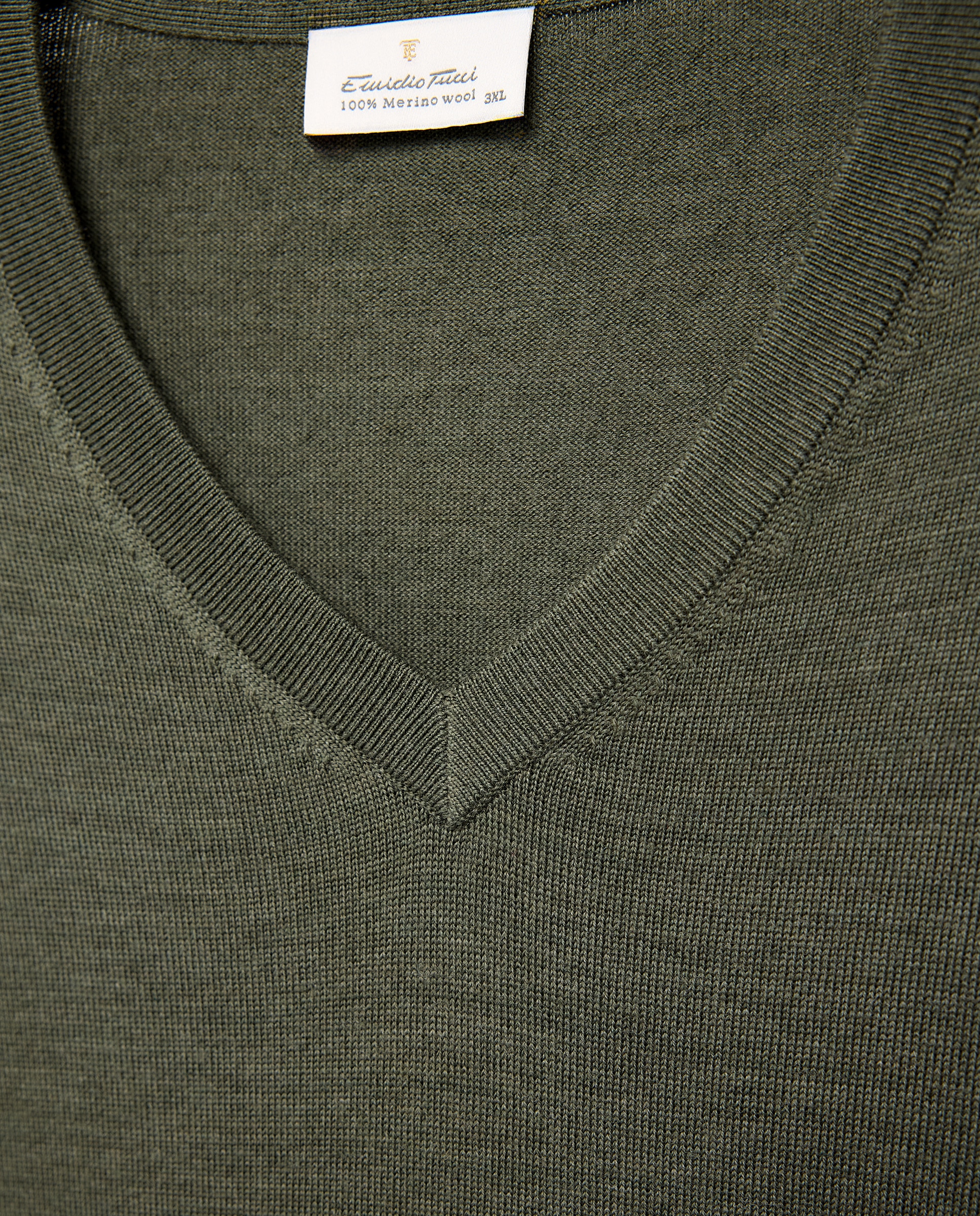 Jersey cuello redondo lavable 100% lana merino hombre - Emidio Tucci - Kaki Kaki-5