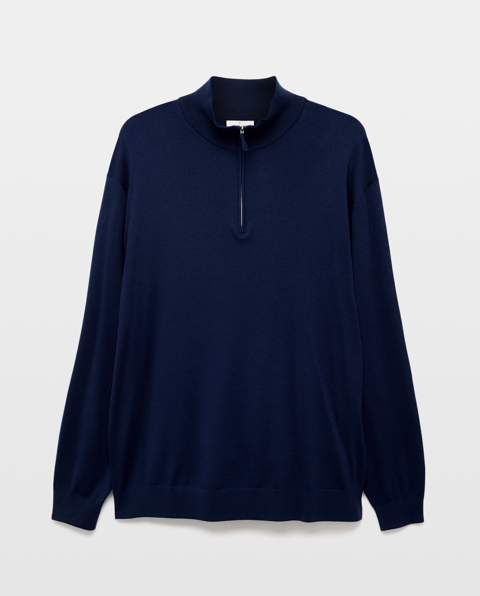 Jersey cuello semicisne lavable 100% lana merino hombre - Emidio Tucci - Azul marino Azul marino-4