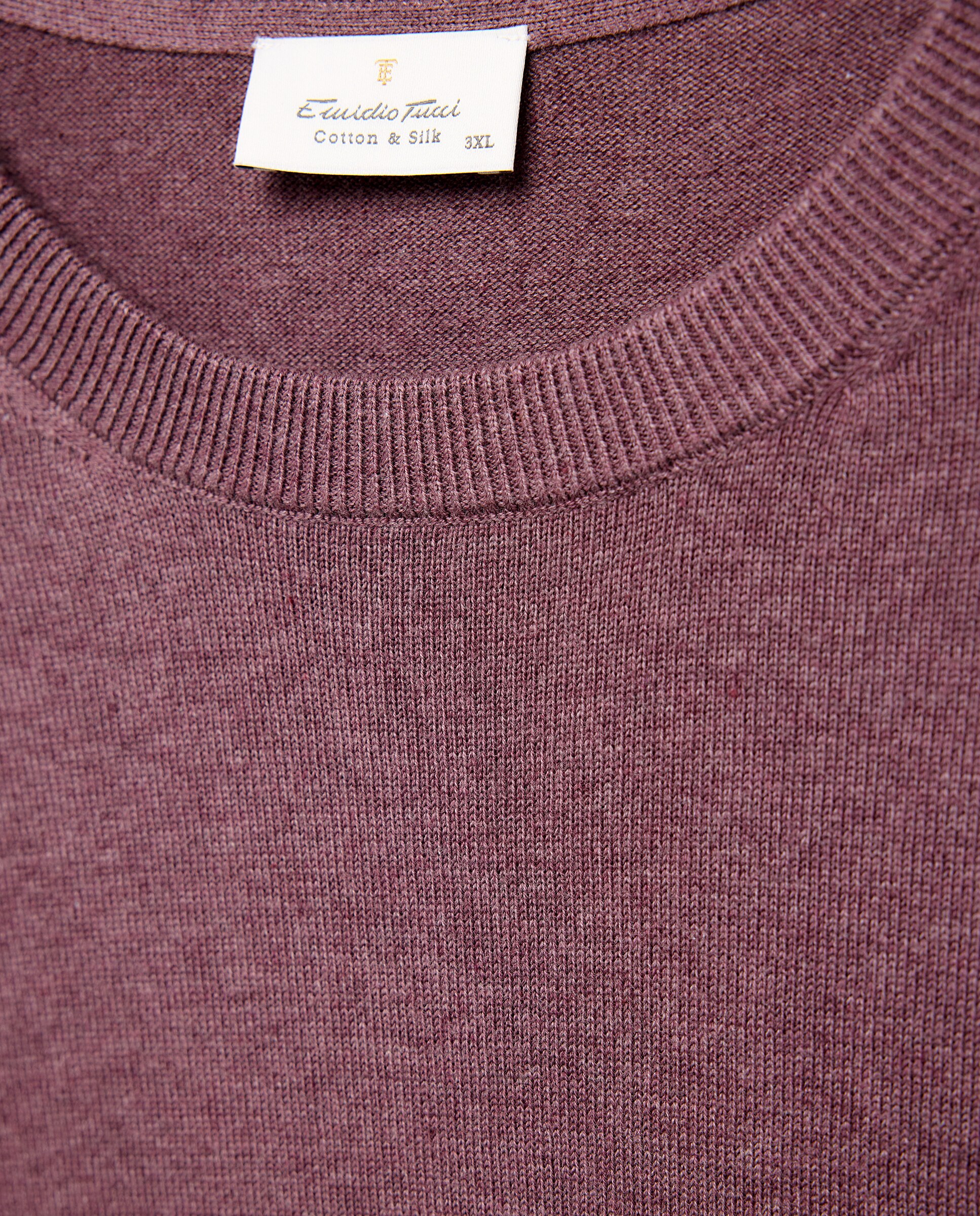 Camisola de Malha Lisa com Gola Redonda Tamanhos Grandes Roxo-5