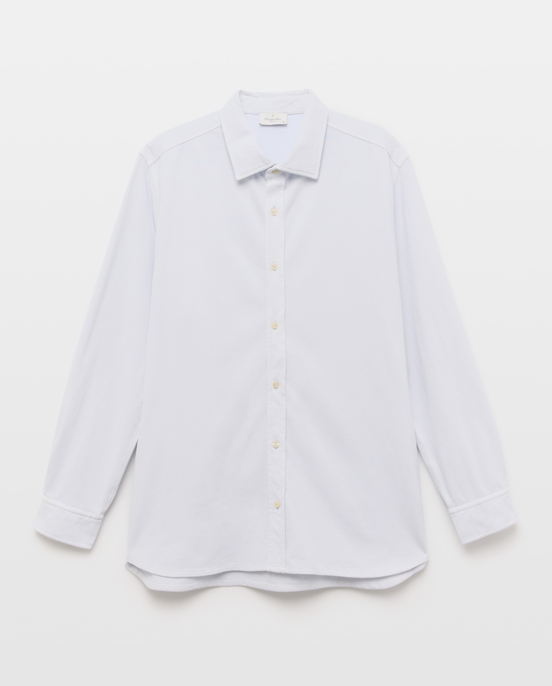 Polo de hombre abierto liso manga larga garmet dye Tallas grandes - Emidio Tucci - Azul Azul-4