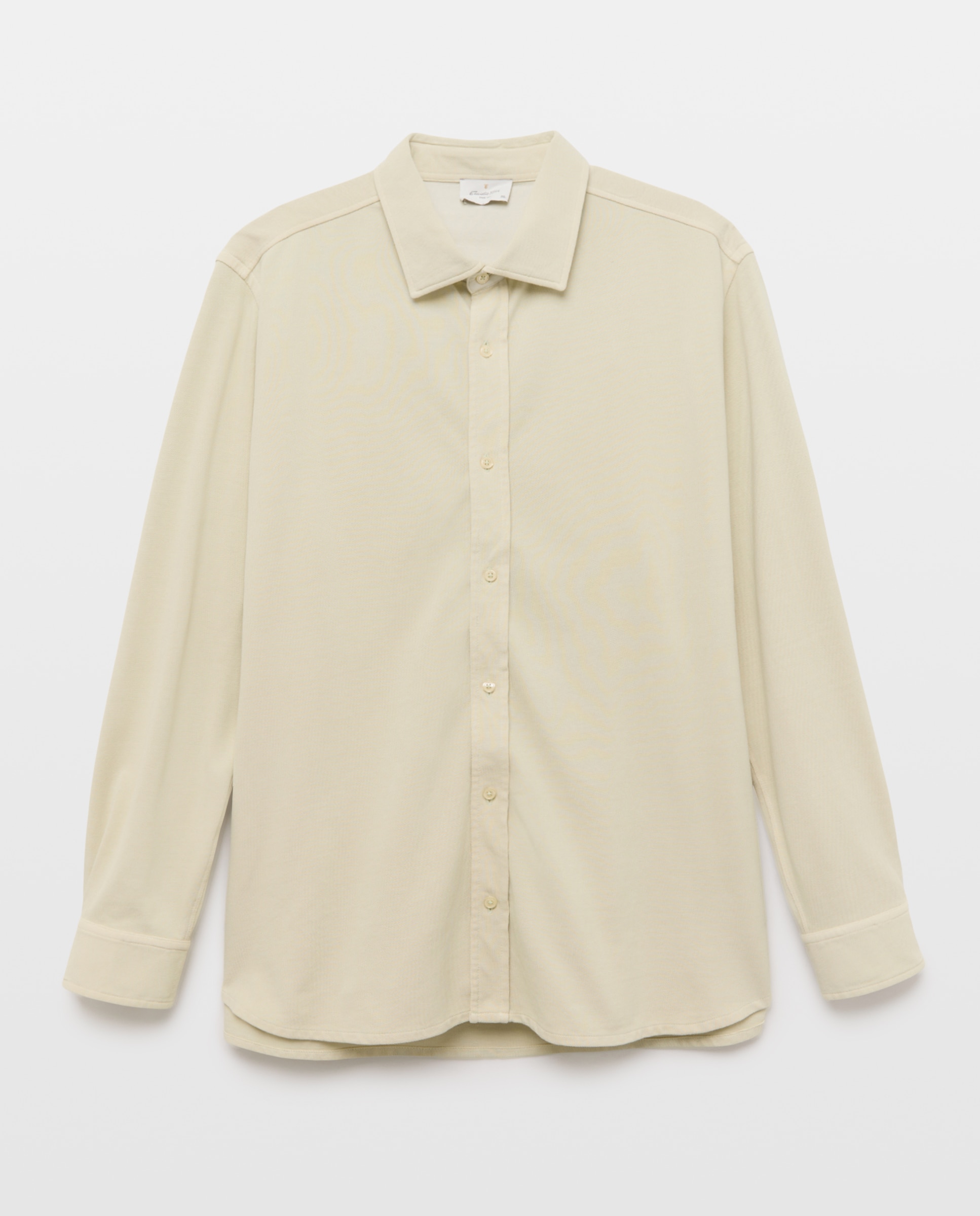 Polo Aberto Liso Garment Dye com Manga Comprida Tamanhos Grandes Verde-4