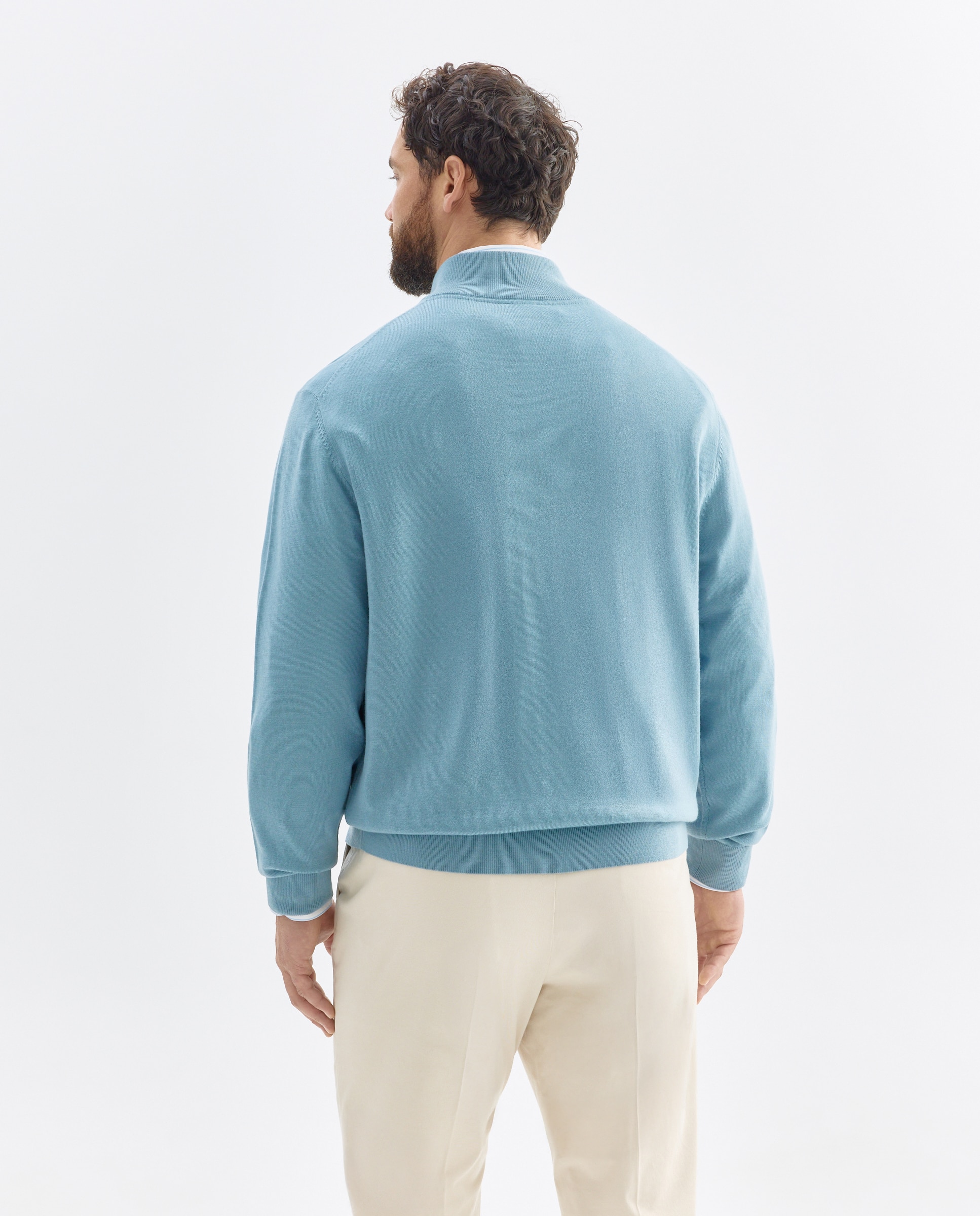 Cardigan Liso com Botões Tamanhos Grandes Azul-claro-3