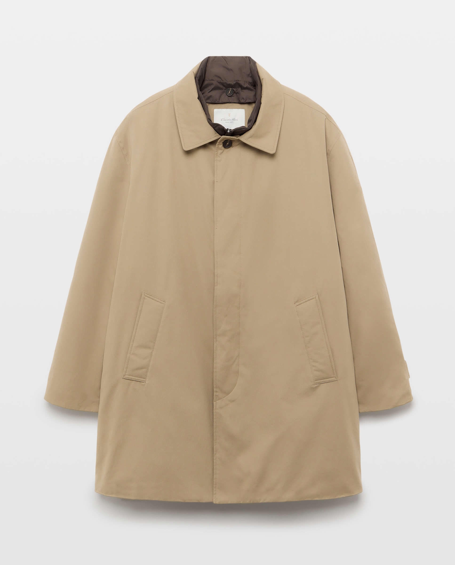 Gabardina con forro acolchado y pecherin de hombre tallas grandes - Emidio Tucci - Natural Natural-4