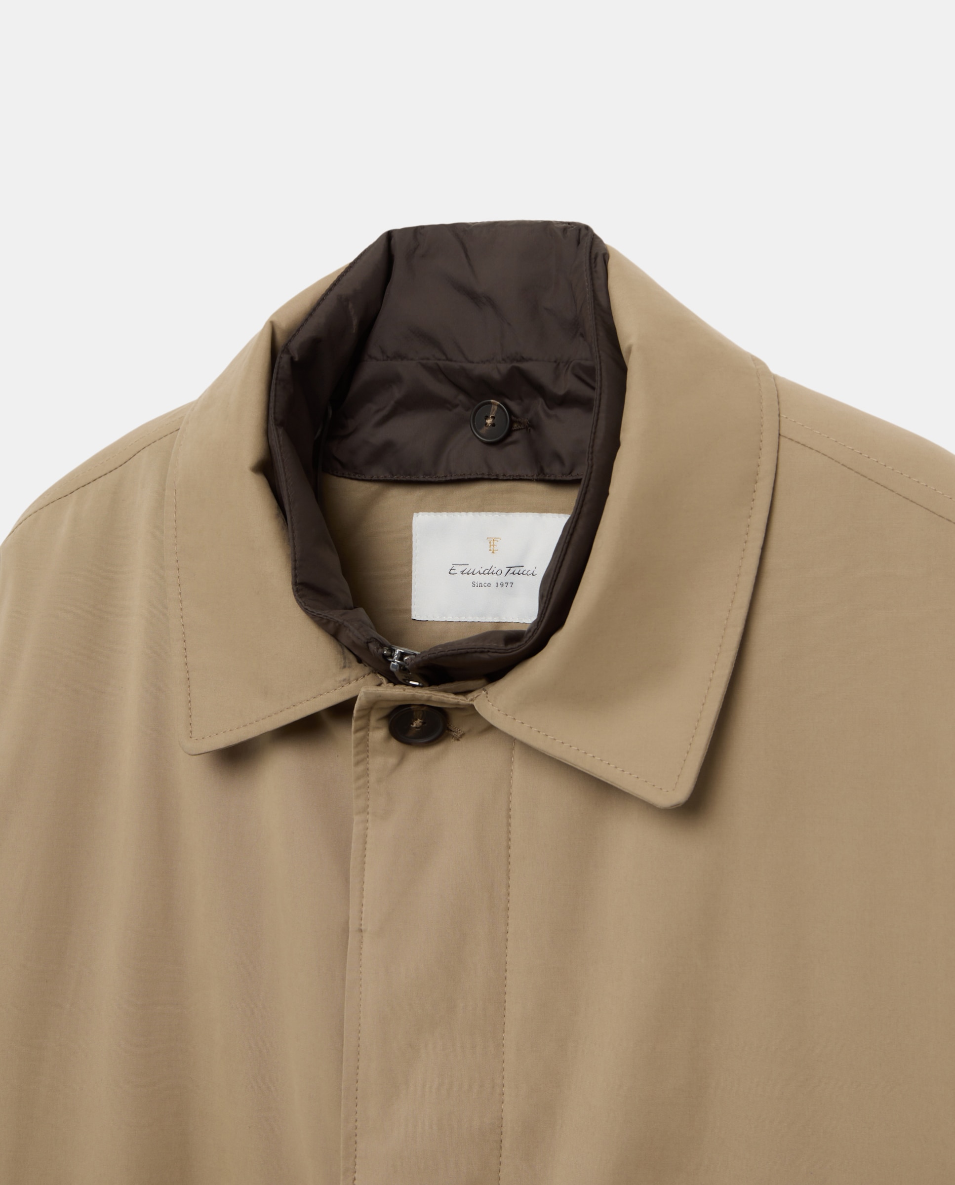 Gabardina con forro acolchado y pecherin de hombre tallas grandes - Emidio Tucci - Natural Natural-5