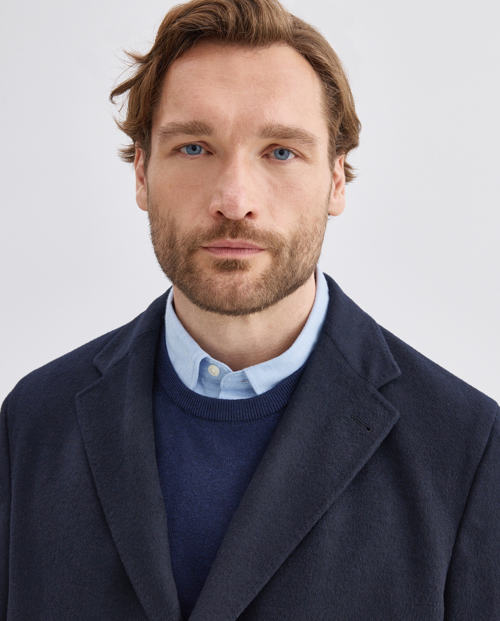 Abrigo cashmere de hombre en talla grande. - Dustin - Azul Azul-3