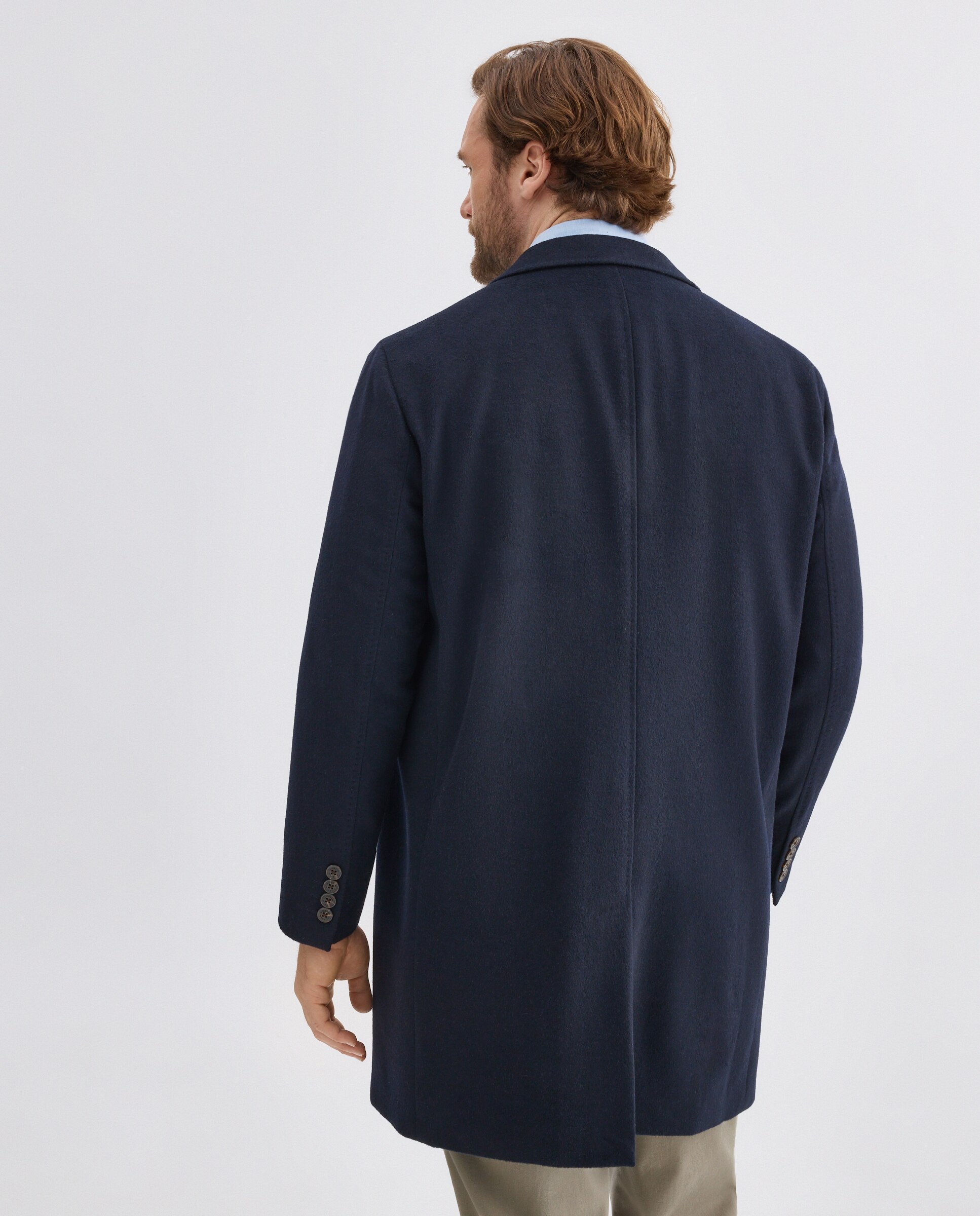 Abrigo cashmere de hombre en talla grande. - Dustin - Azul Azul-4