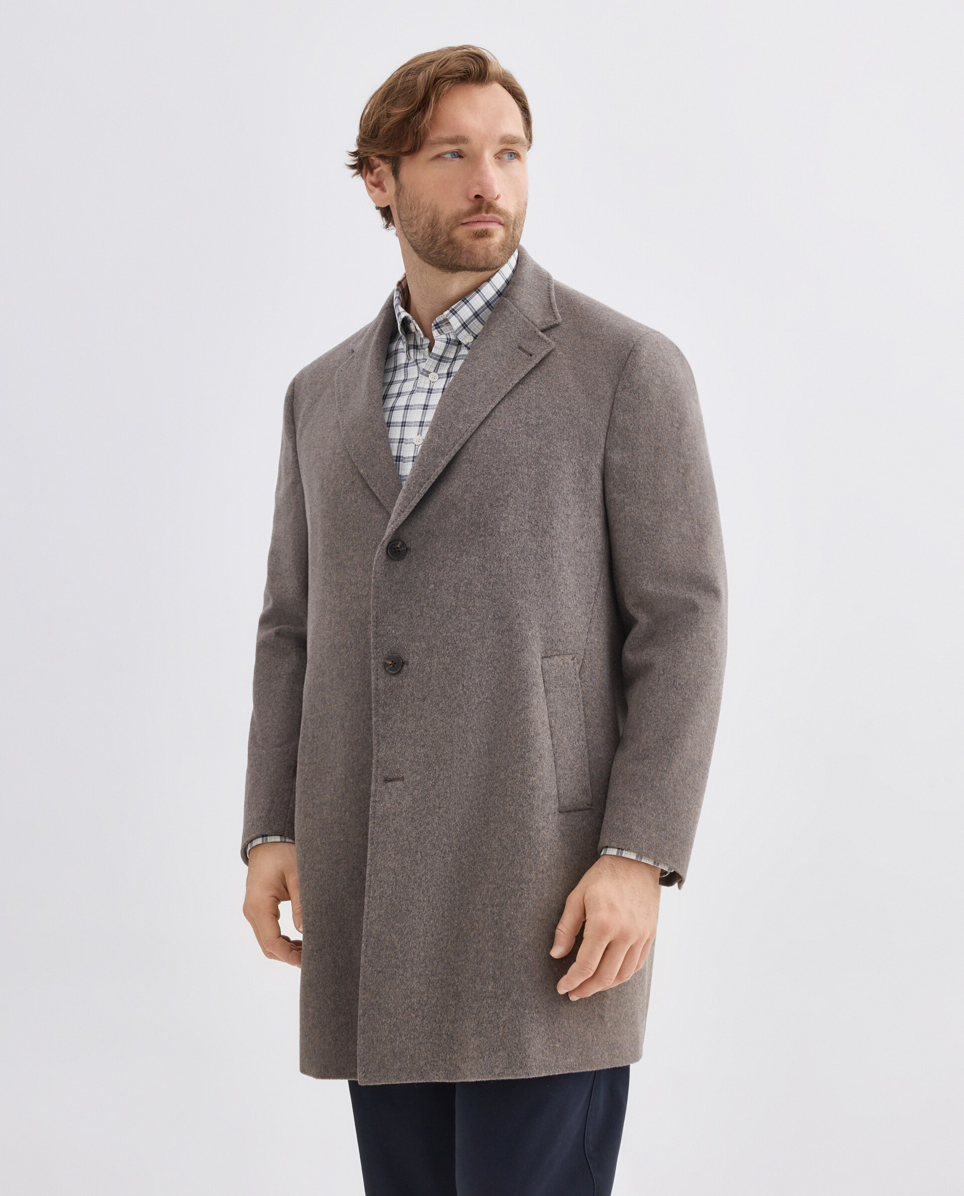 Abrigo cashmere de hombre en talla grande. - Dustin - Marrón claro Marrón claro-2