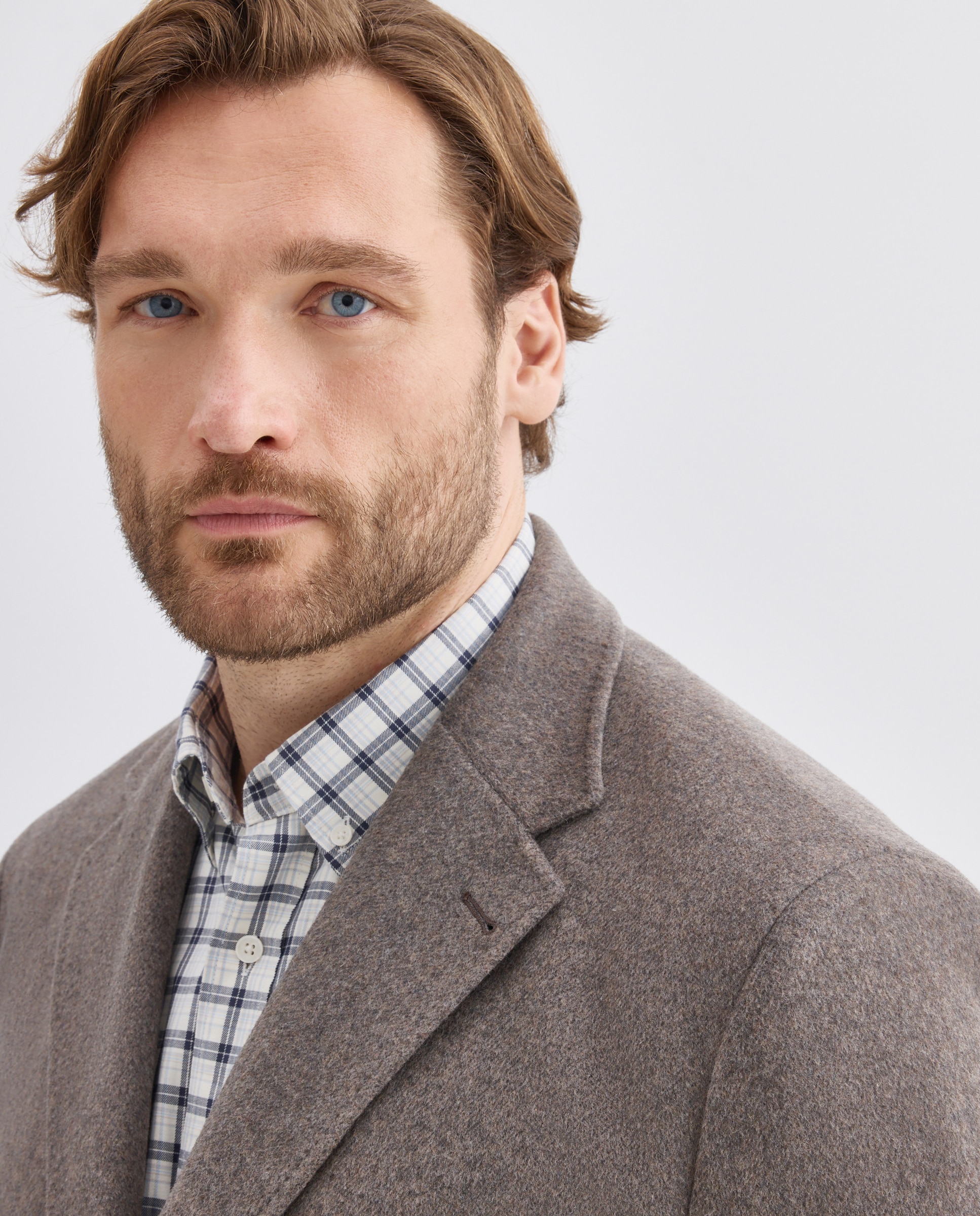 Abrigo cashmere de hombre en talla grande. - Dustin - Marrón claro Marrón claro-3